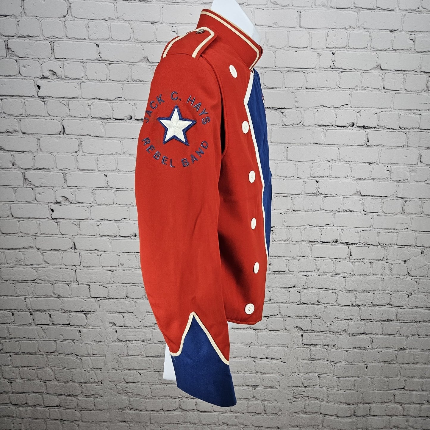 VTG Fruhauf Jack C Hays Rebel Marching Band Red White Blue Uniform US 36R