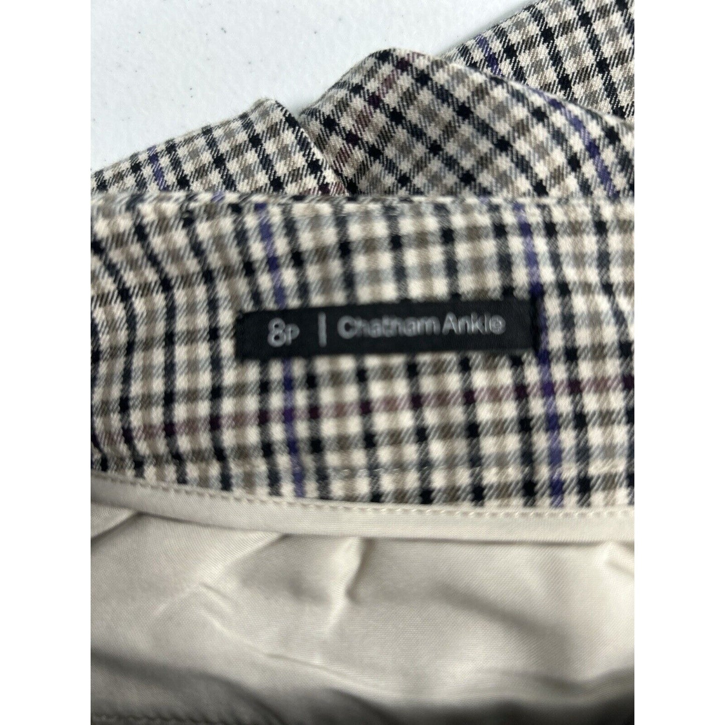 Talbots Chatham Ankle Multicolor Plaid Mid Rise Capri Pants Size 8 P (31X26)