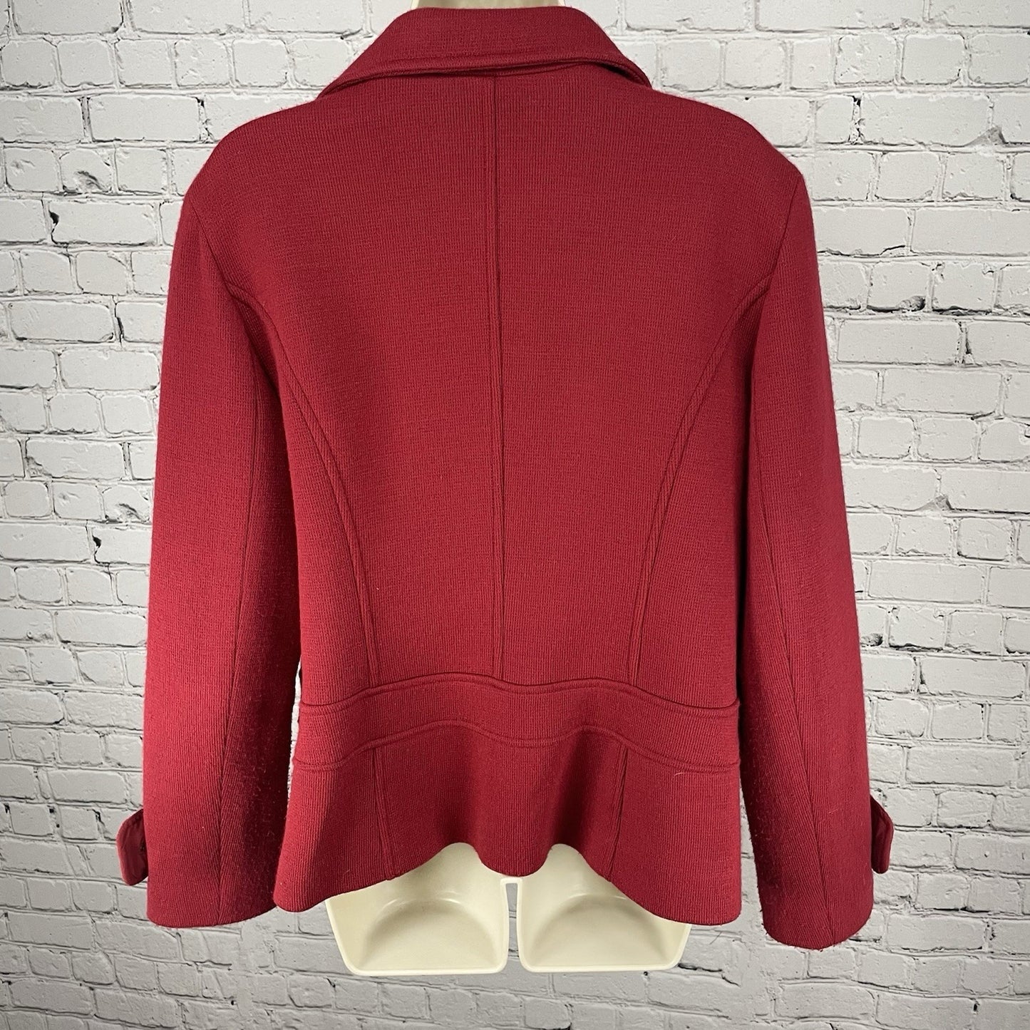 VTG Harold’s Red Wool Blend Buttoned Collared Lined Jacket USA Made Size Large L
