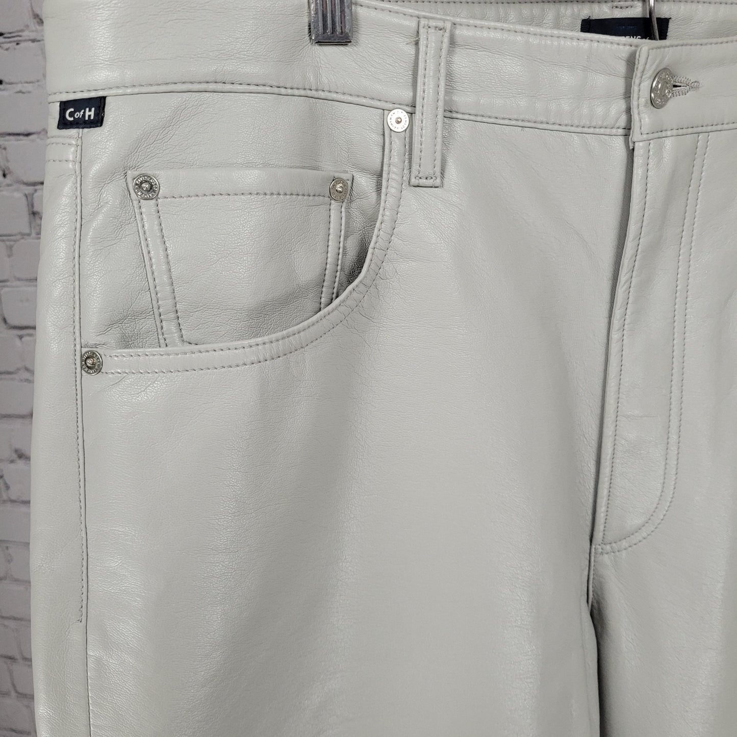 Citizens Of Humanity Gaucho Willow Grey Recycled Leather Crop Pants 34 (39x26)