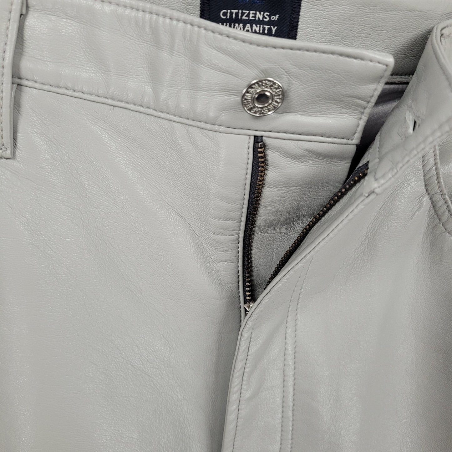 Citizens Of Humanity Gaucho Willow Grey Recycled Leather Crop Pants 34 (39x26)