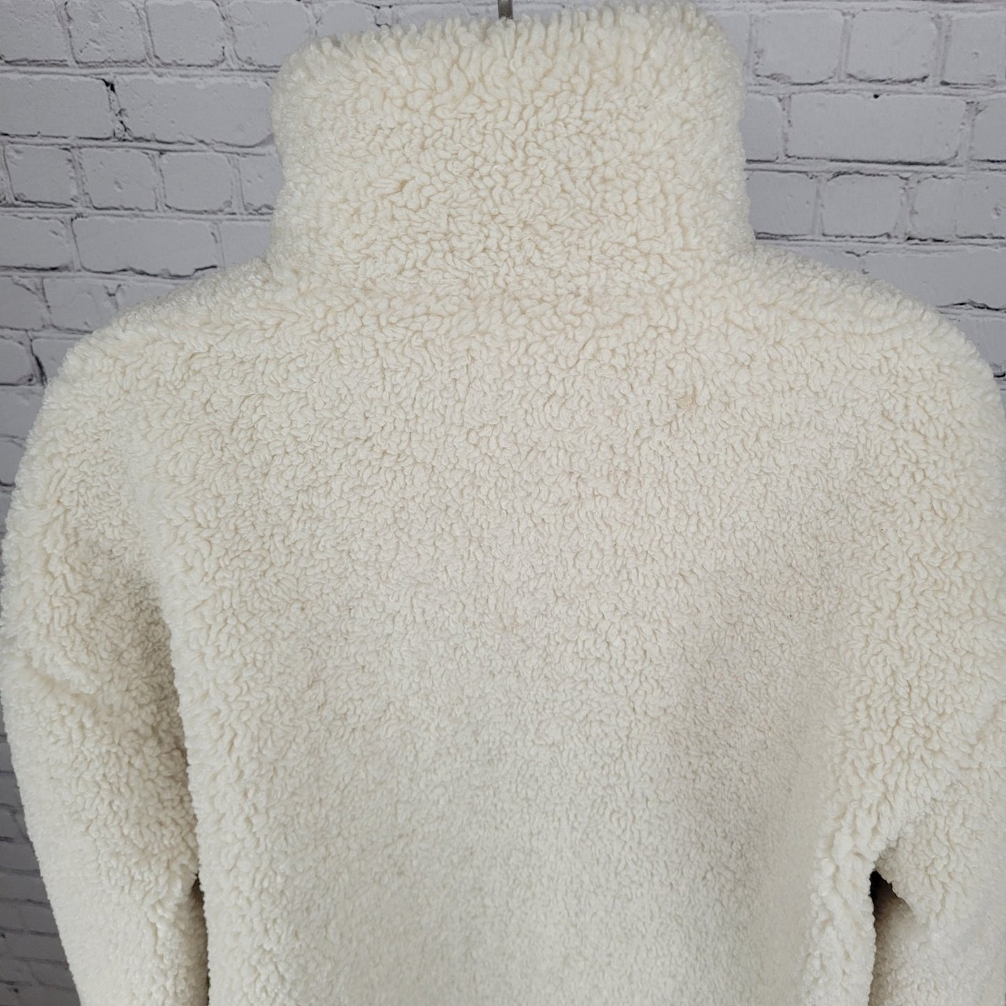 Levi's Cream White Sherpa Plush Full Zip & Snapped Lined Jacket Size Medium M