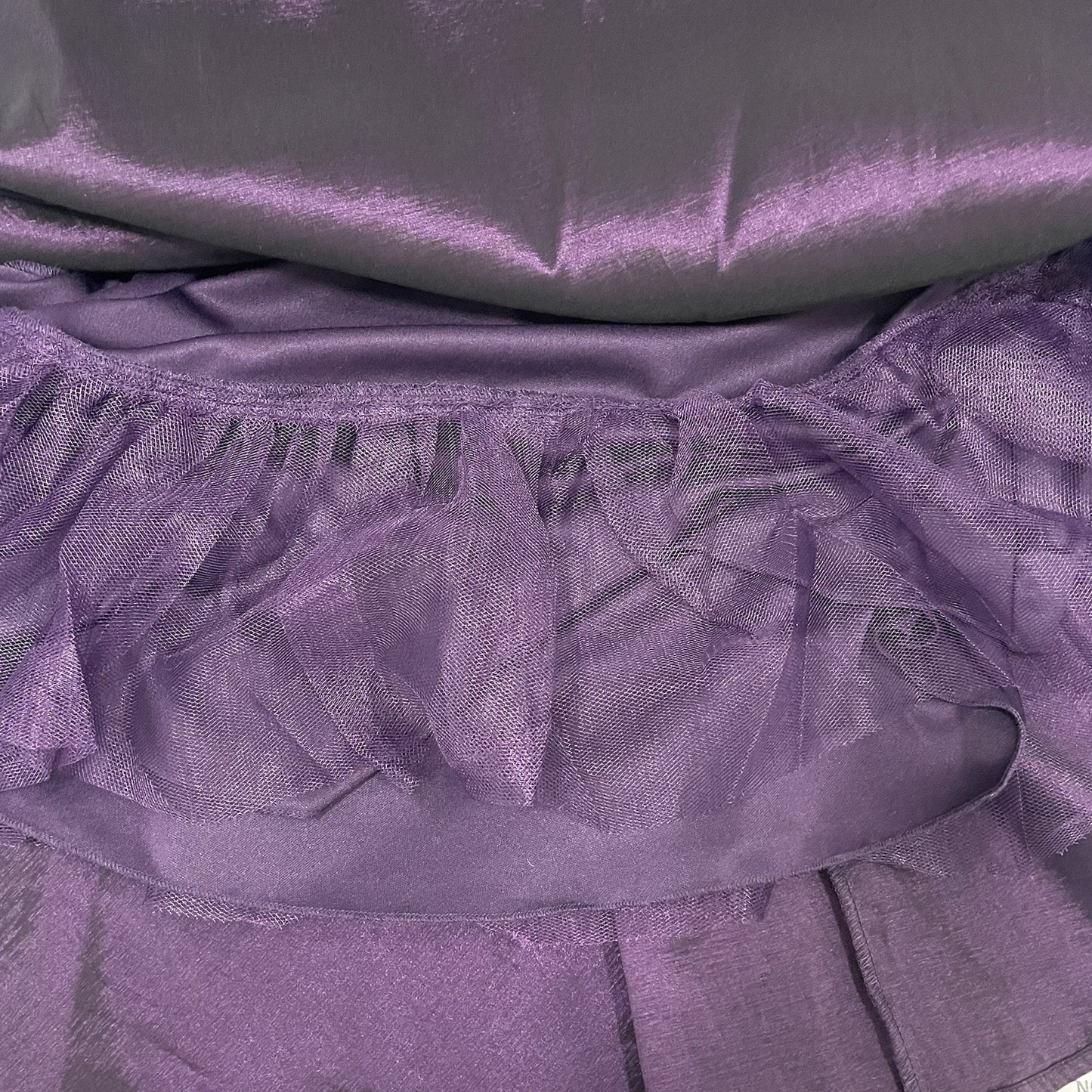 NWT Camille La Vie Purple A Line Pleated Strappy Zip Padded Short Dress Size 4