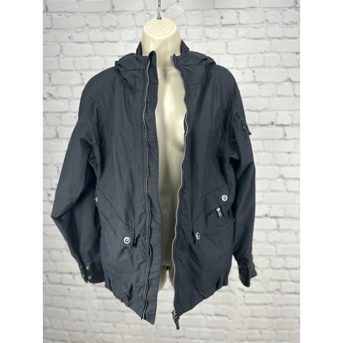Ride Cell 10 Series Black Hooded Adjustable Waist Snowboard Jacket Womens Medium
