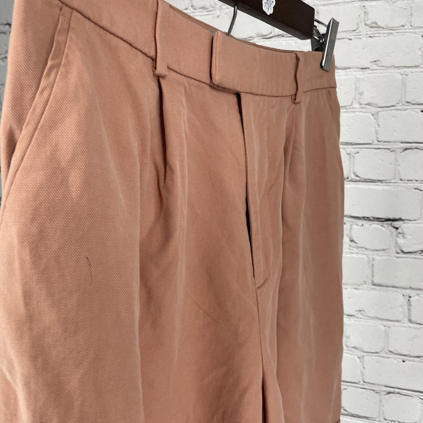 Everlane Blush Pink Pleated Lightweight Pockets Chino Cuffed Shorts Size 0