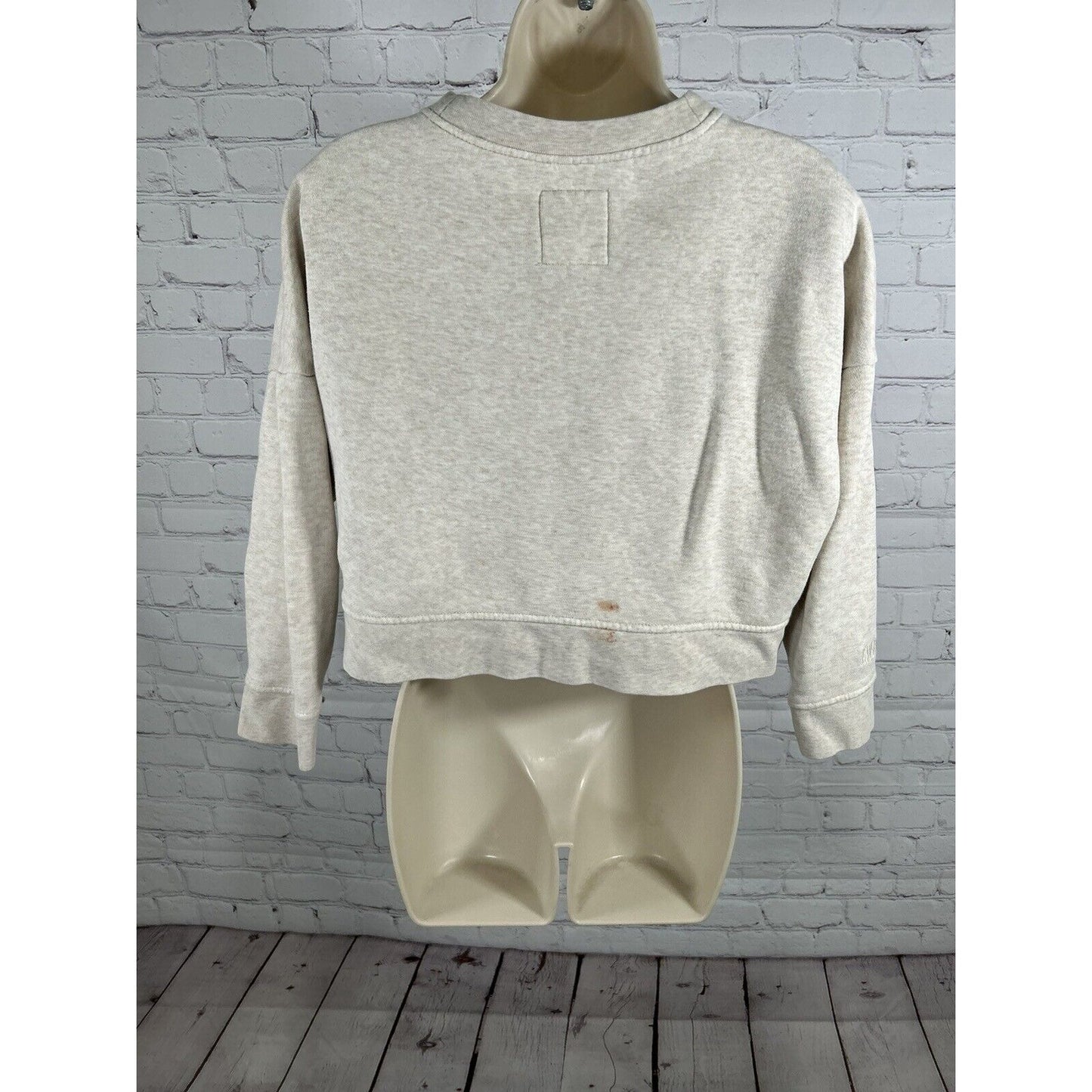 MWL Madewell Beige Cropped Pullover Sweatshirt Organic Cotton Blend Women’s S