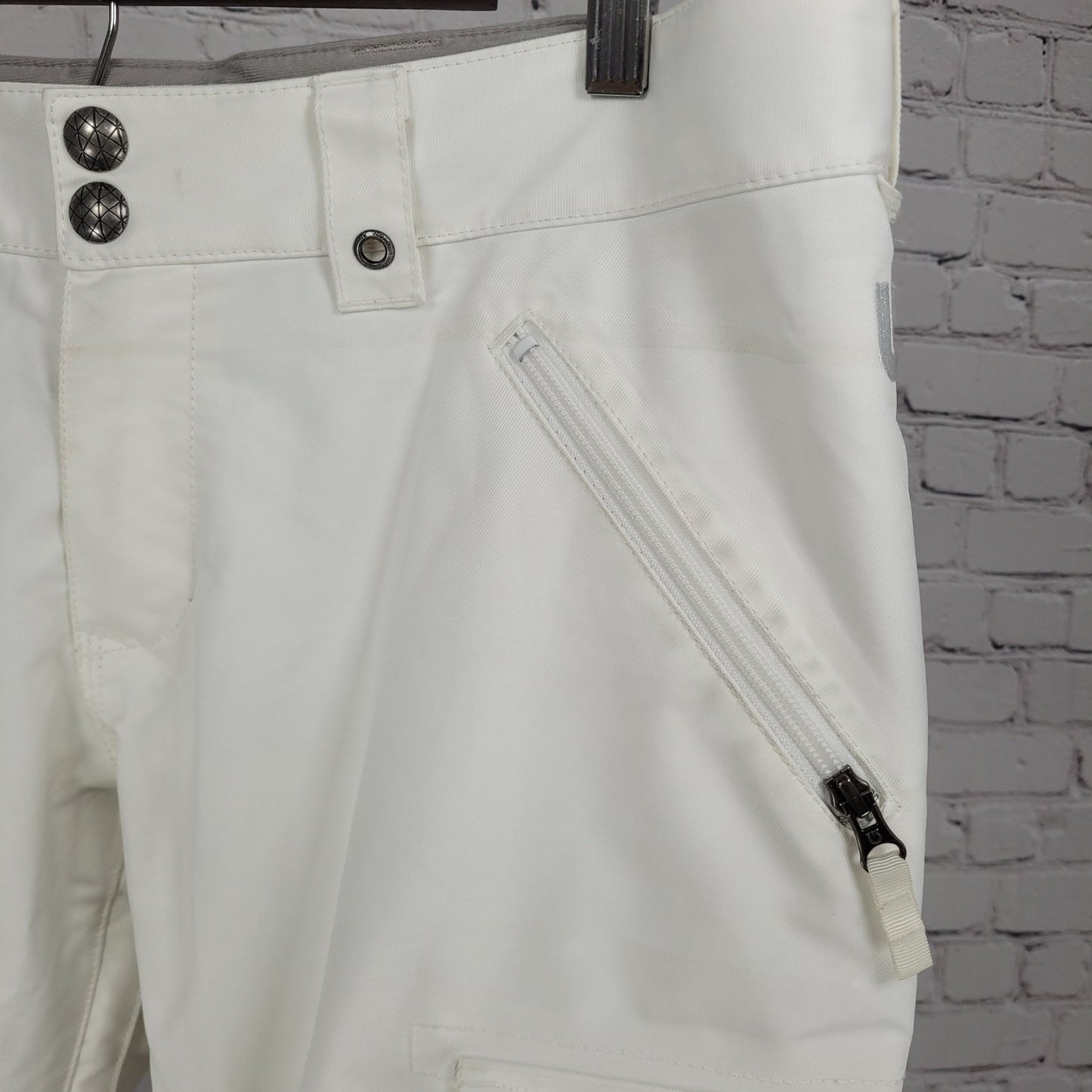 Burton White Dry Ride Adjustable Waist Ski Snowboard Pants Size Large L (35x30)