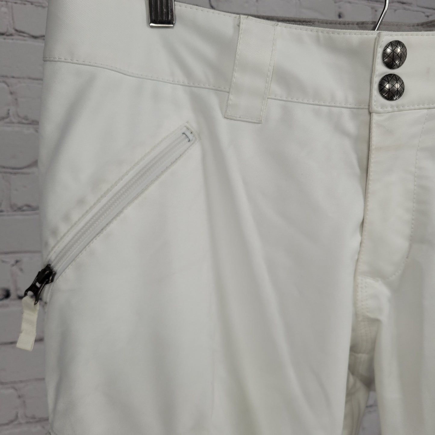 Burton White Dry Ride Adjustable Waist Ski Snowboard Pants Size Large L (35x30)
