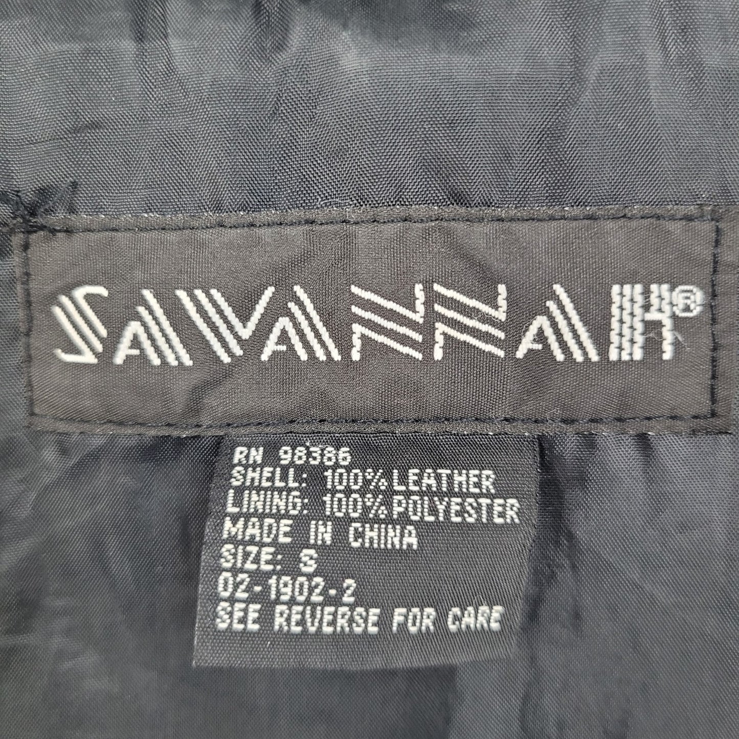 Savannah Black Genuine Leather Buttoned Pockets Lined Jacket Size Small S