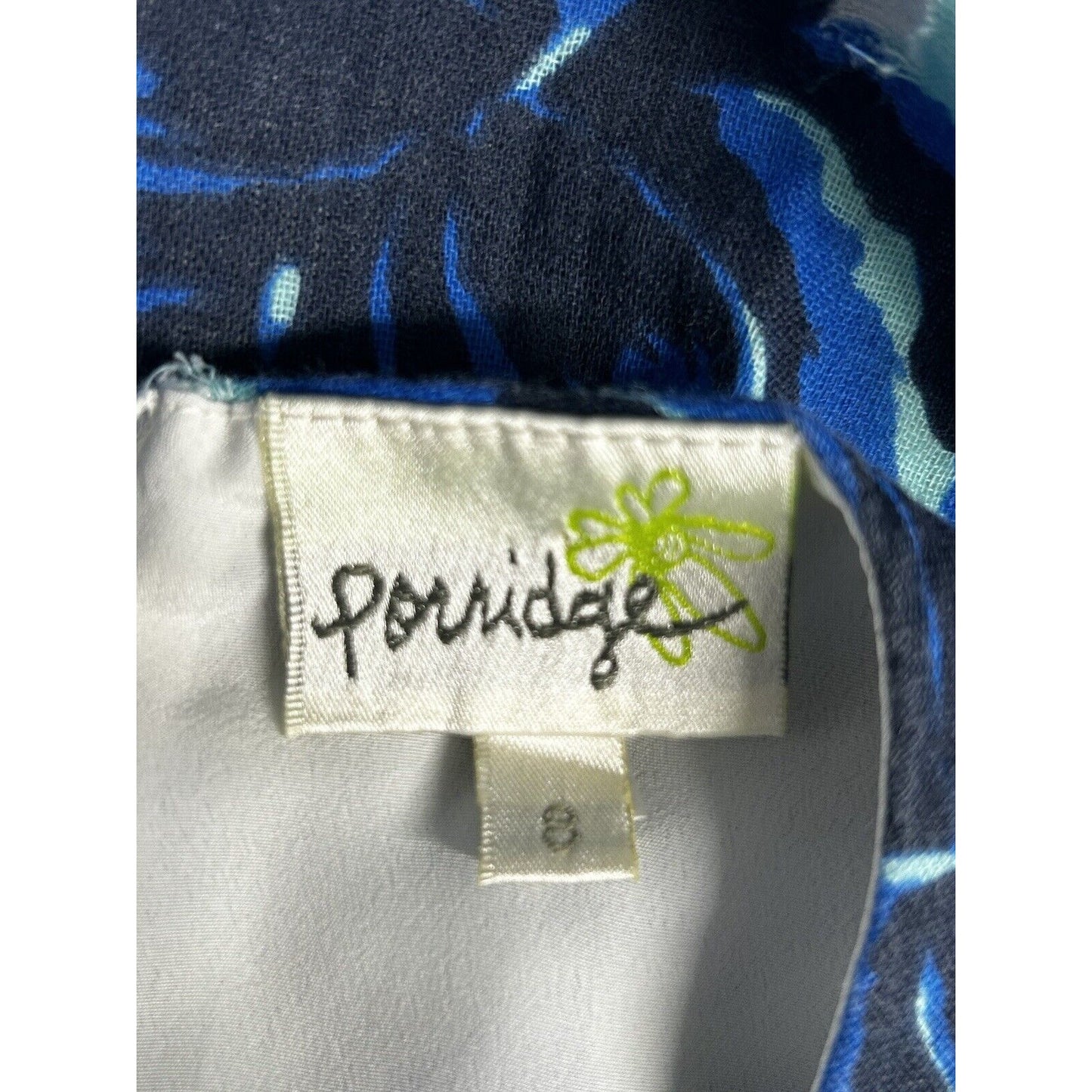 Anthropologie Porridge Blue Textured Floral Sleeveless Midi Dress Size 8