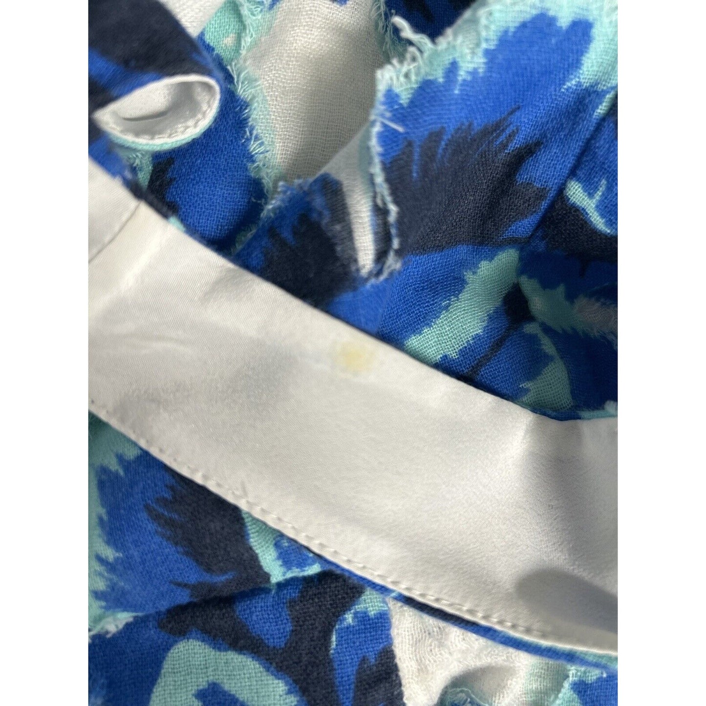 Anthropologie Porridge Blue Textured Floral Sleeveless Midi Dress Size 8