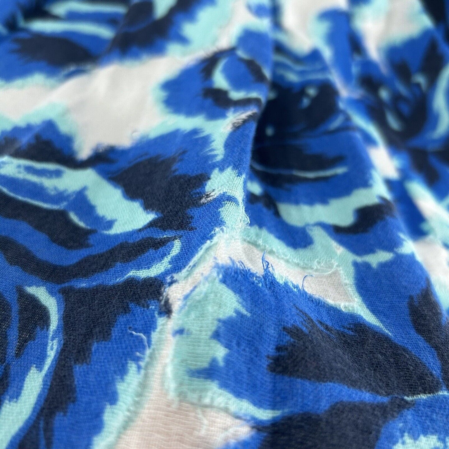 Anthropologie Porridge Blue Textured Floral Sleeveless Midi Dress Size 8