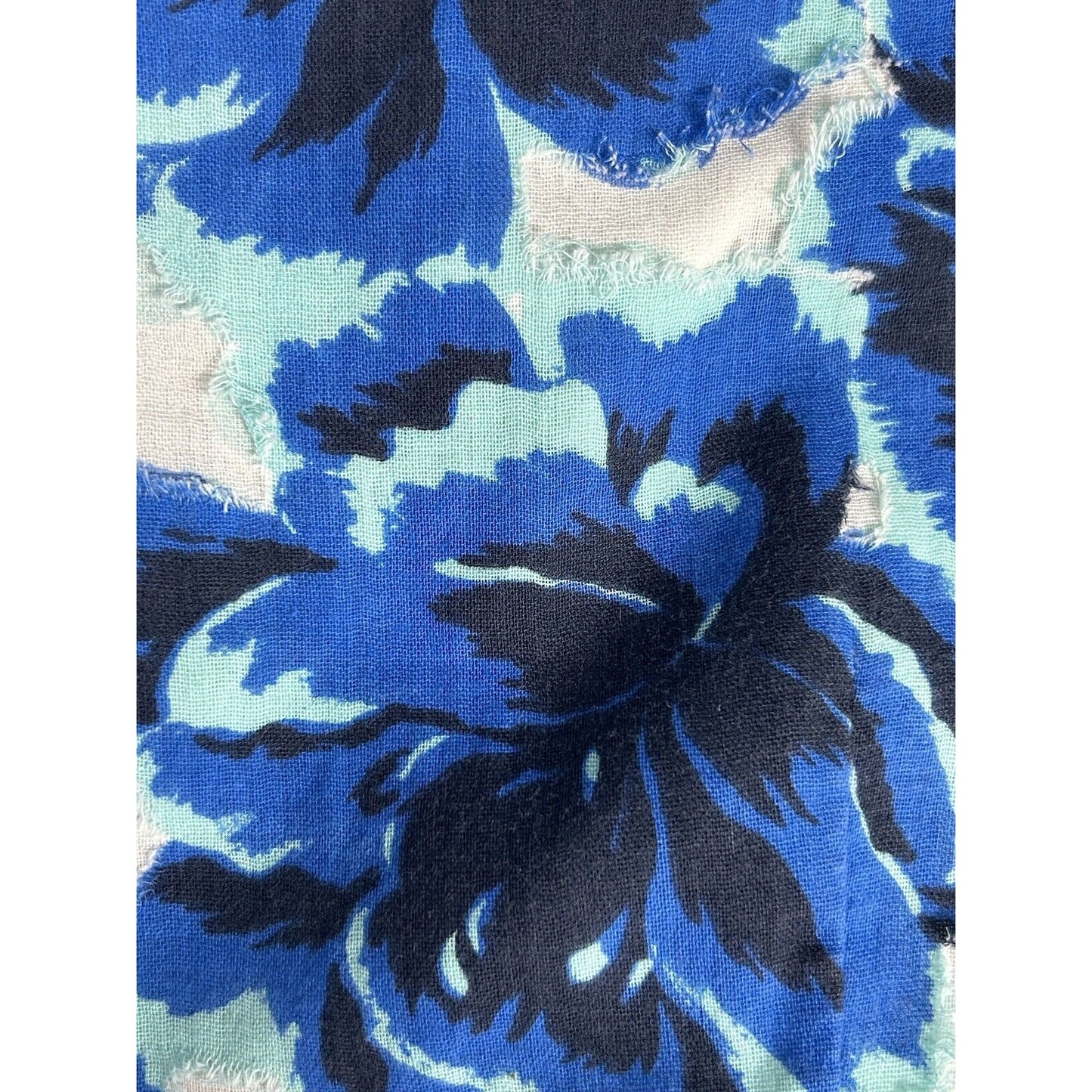 Anthropologie Porridge Blue Textured Floral Sleeveless Midi Dress Size 8