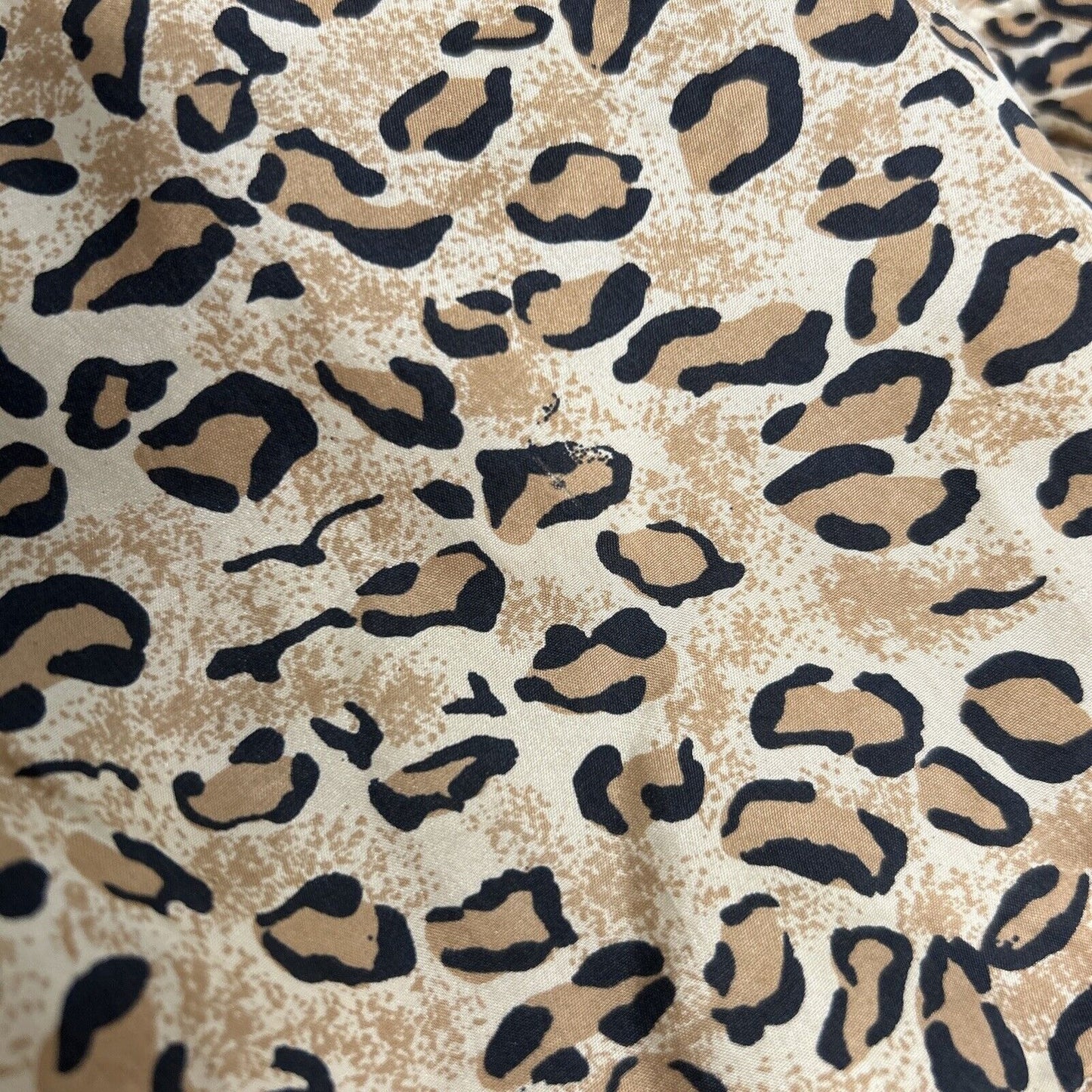 VTG FUDA International Leopard Print Full Zip 100% Silk Bomber Style Jacket L