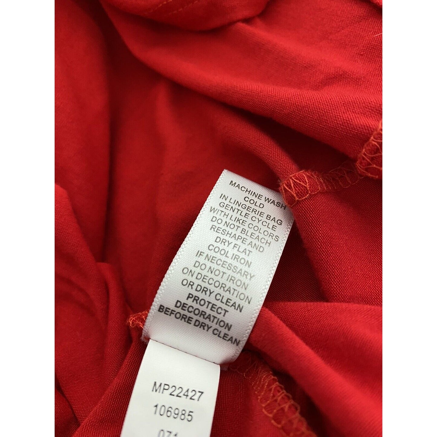 Neiman Marcus Red Sleeveless Jewel Keyhole V Neck Tunic Viscose Blouse M