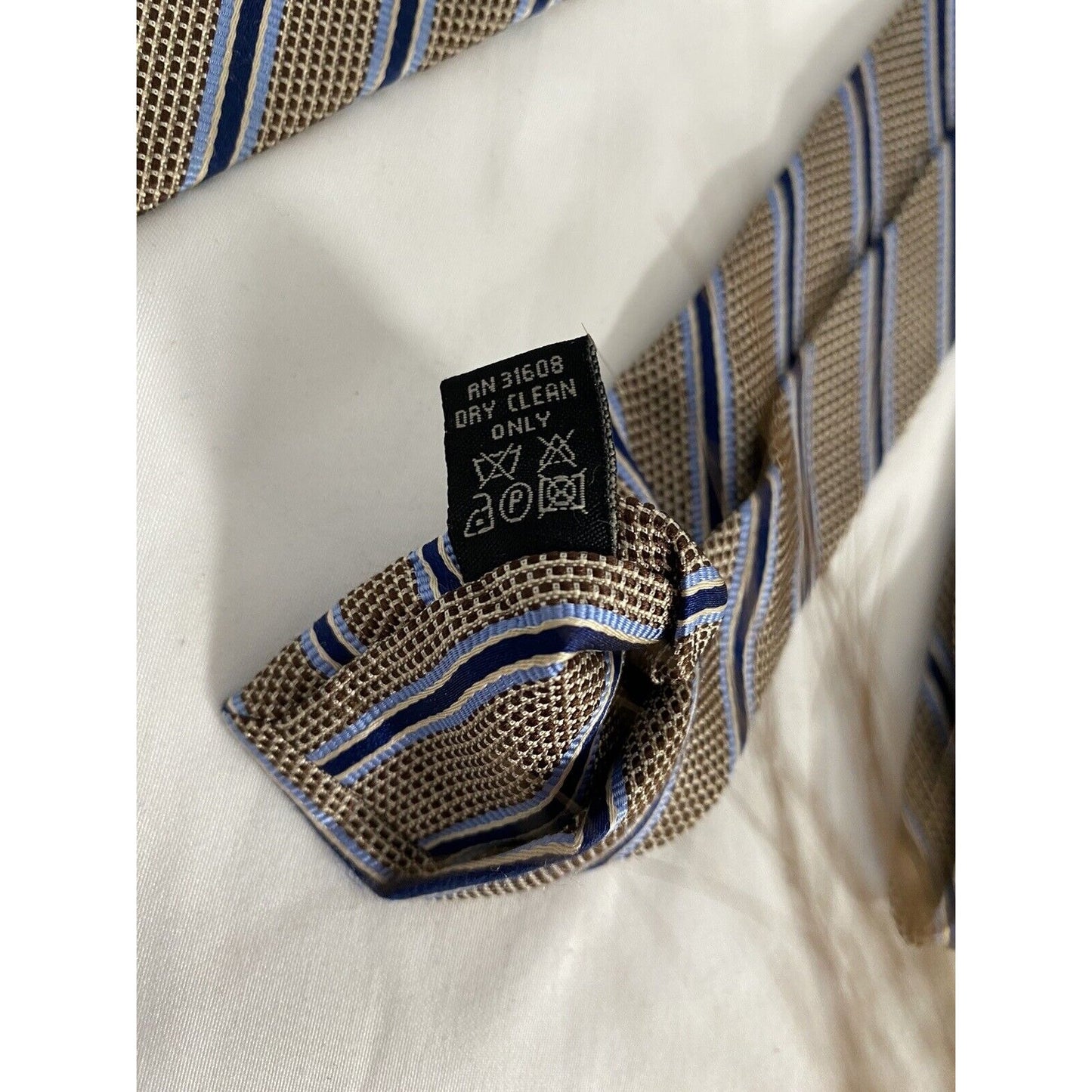 Jos A Bank Signature Collection Brown Blue Striped Classic Neck Tie (60 x 3.5)