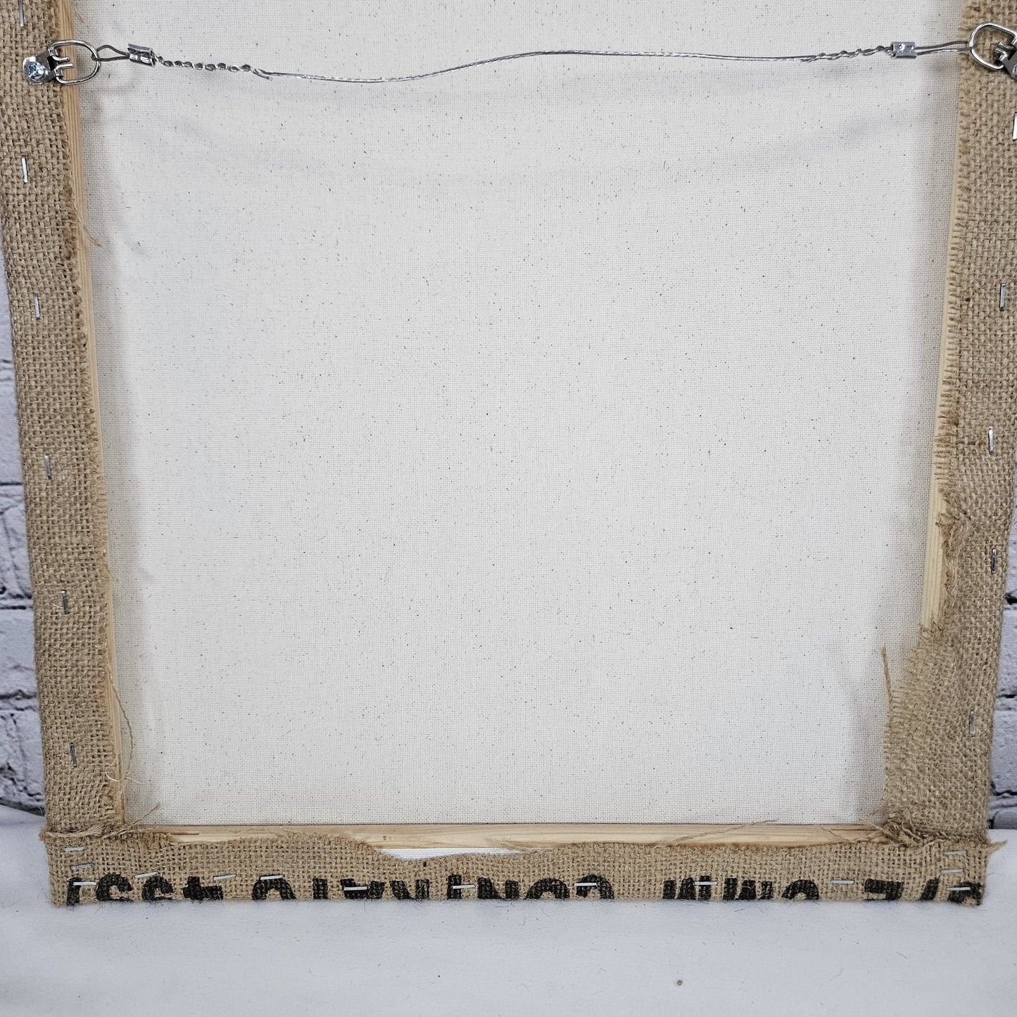 ASOBAGRI Coffee Authentic Burlap Sack Wrapped Canvas Wood Framed Art 20x16