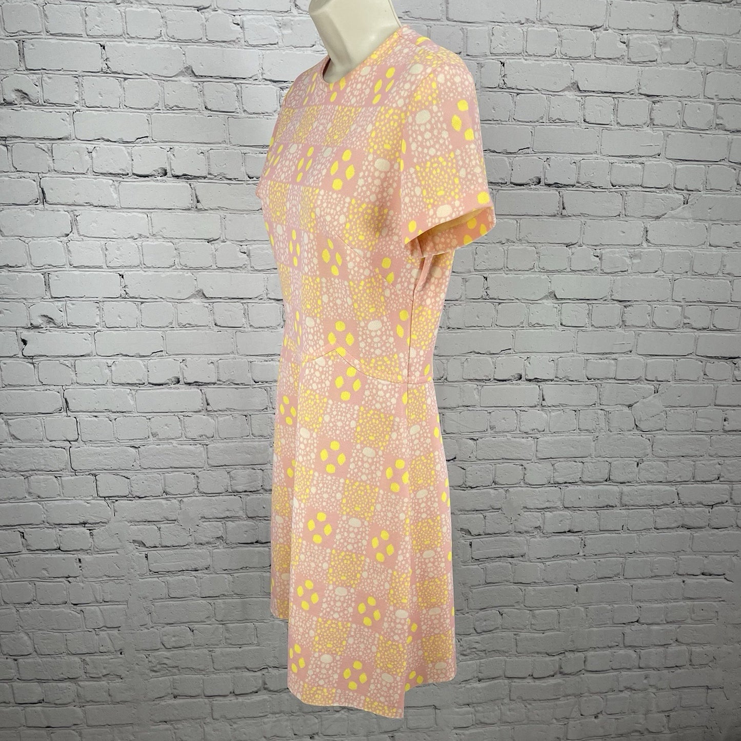 VTG Kenny Classics Pink Retro Unlined Zipped Stretch Sheath Dress Size Small S