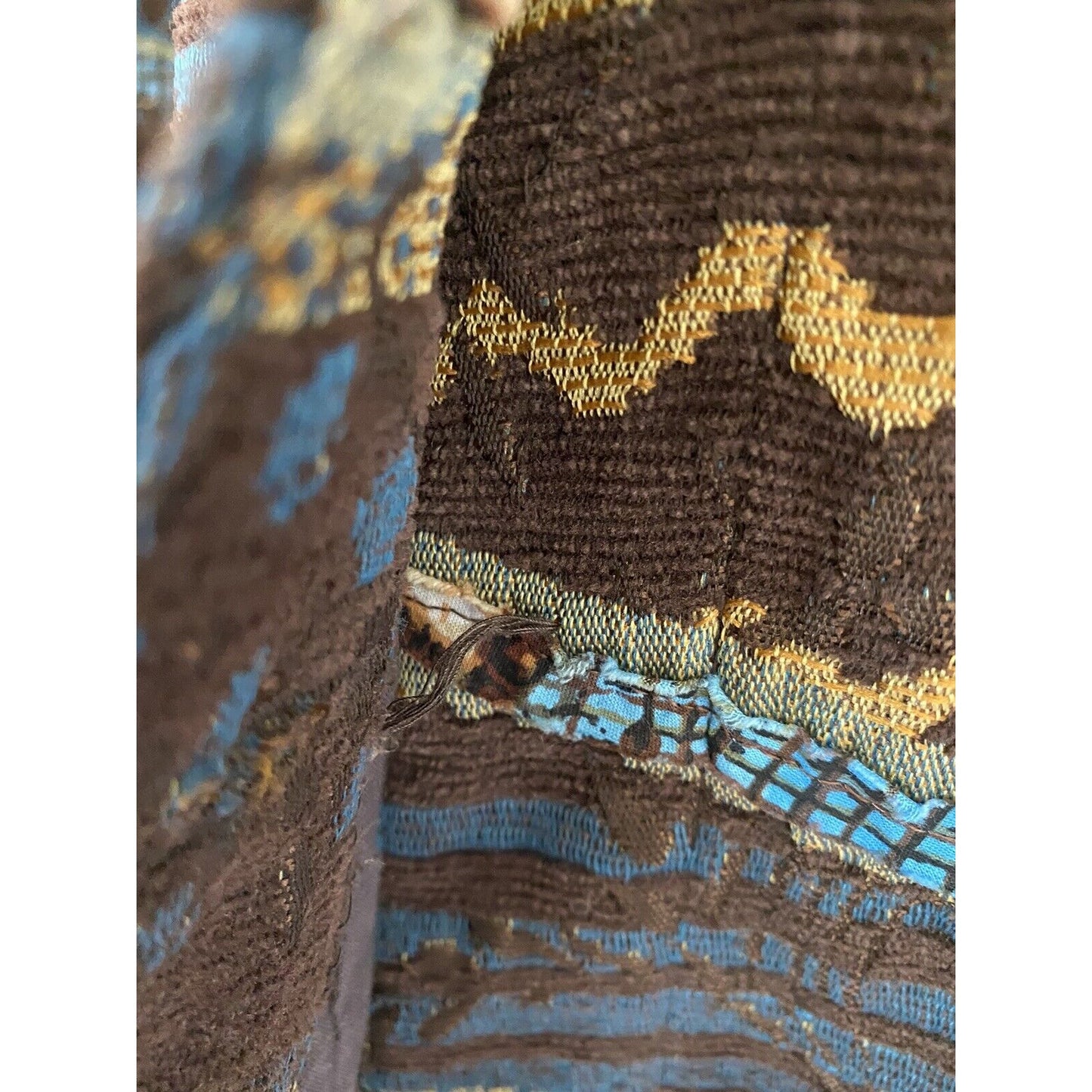 Life Style Brown Orange Blue Collared Button Up Western Shirt Size S Small