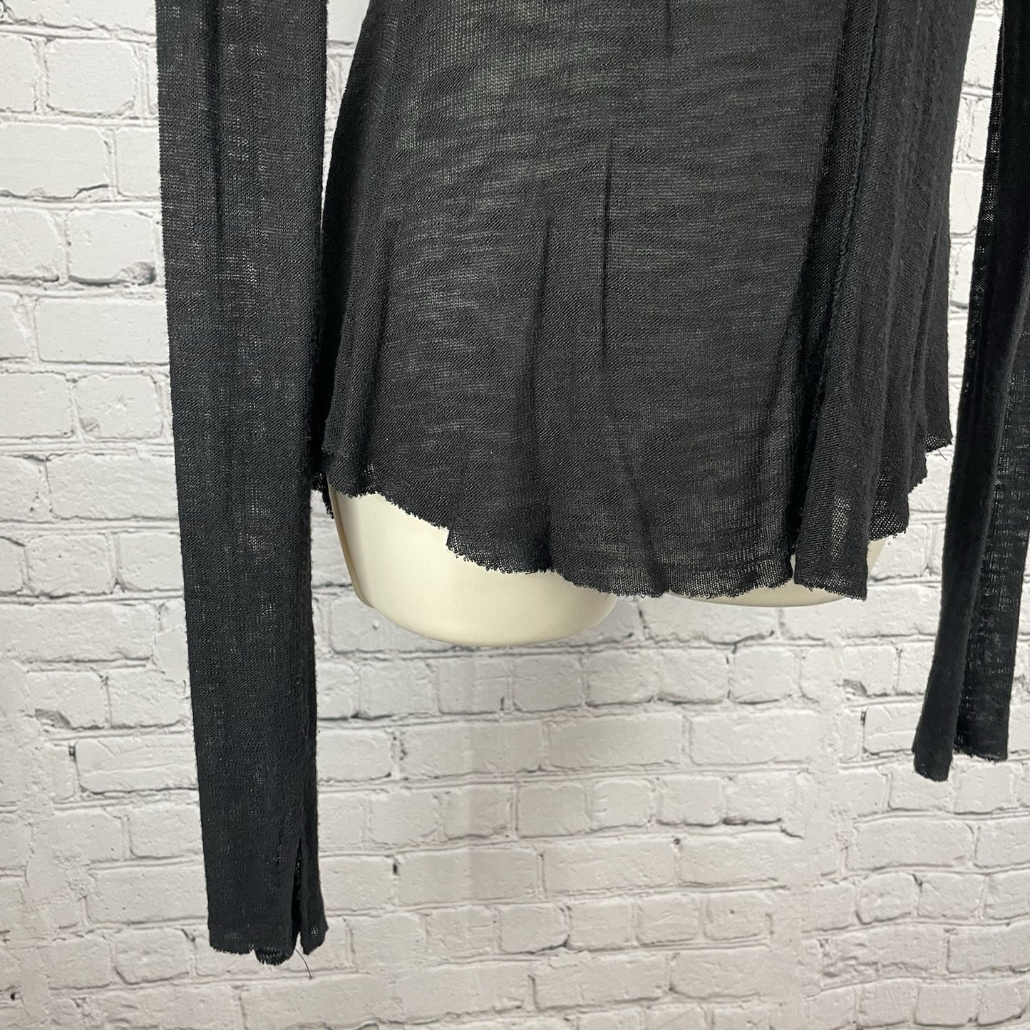 Intimately Free People Black Lightweight Semi Sheer Sweater Top Size Medium