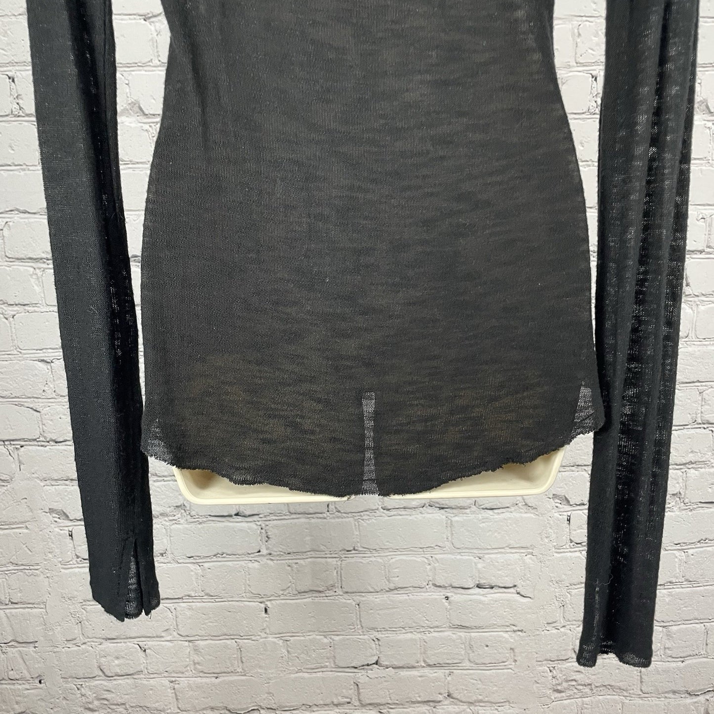 Intimately Free People Black Lightweight Semi Sheer Sweater Top Size Medium