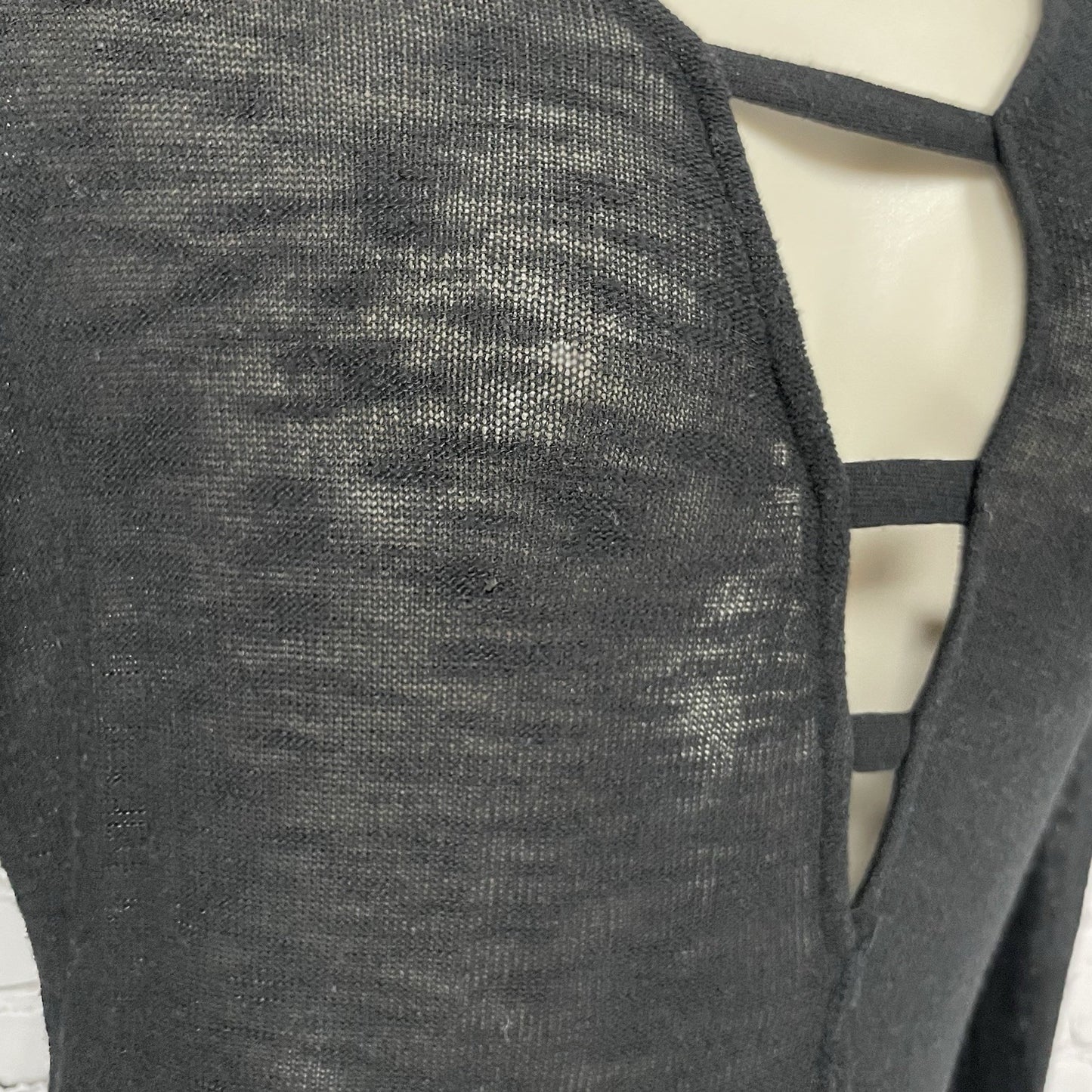Intimately Free People Black Lightweight Semi Sheer Sweater Top Size Medium