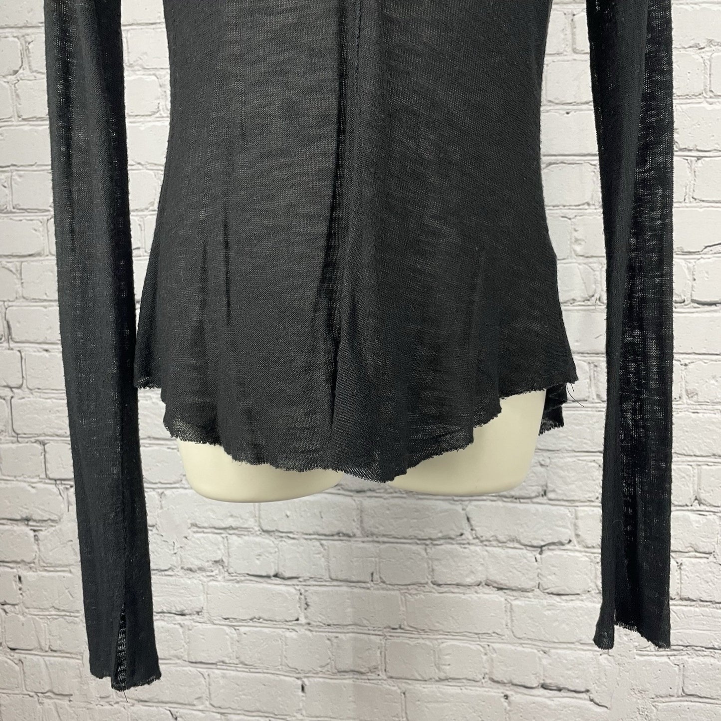 Intimately Free People Black Lightweight Semi Sheer Sweater Top Size Medium