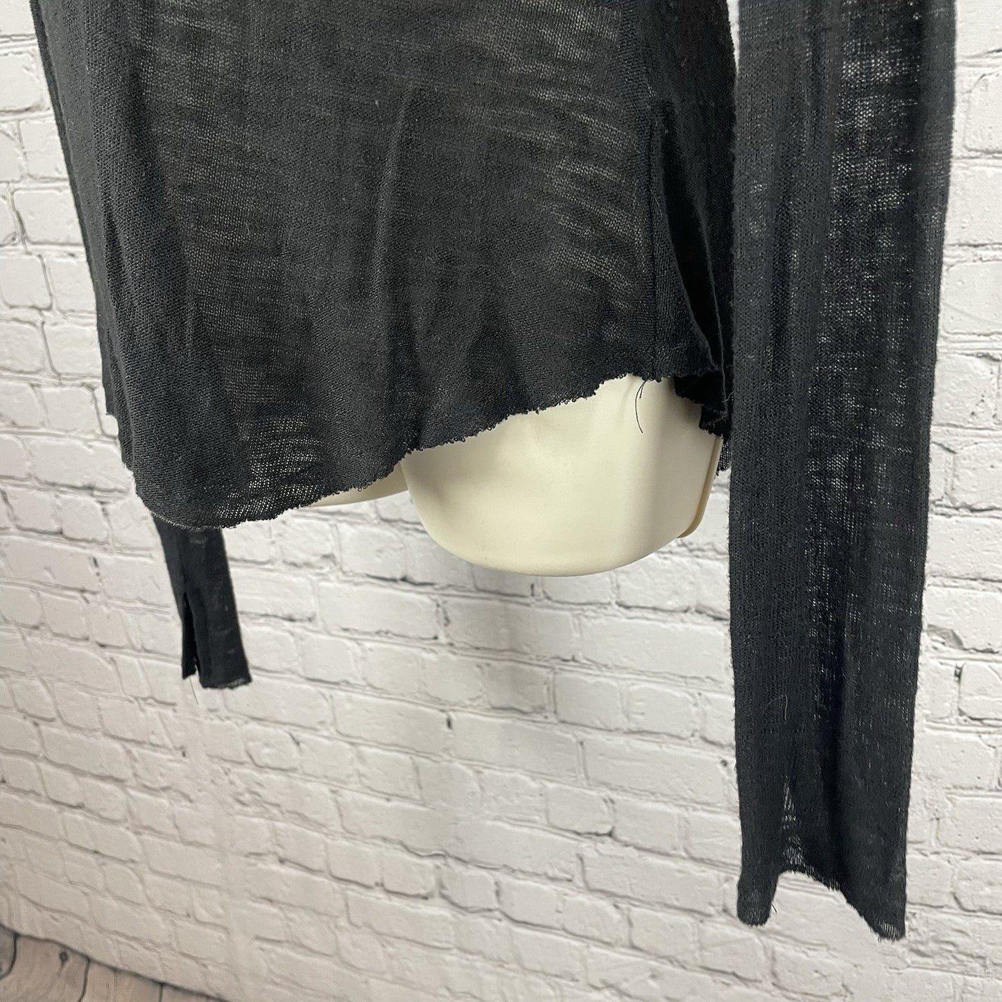 Intimately Free People Black Lightweight Semi Sheer Sweater Top Size Medium