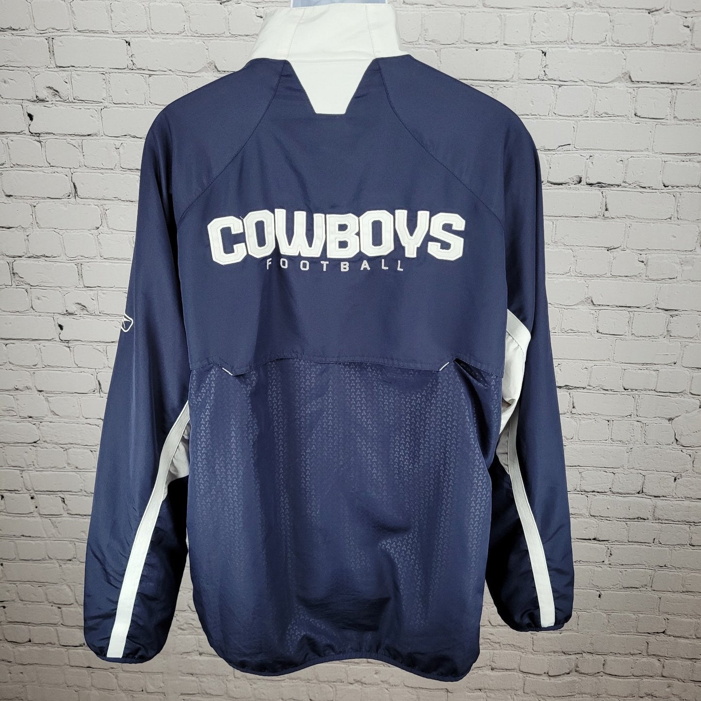 Reebok Navy NFL Cowboys Authentic Sideline Lightweight Pullover 1/4 Zip Size XL