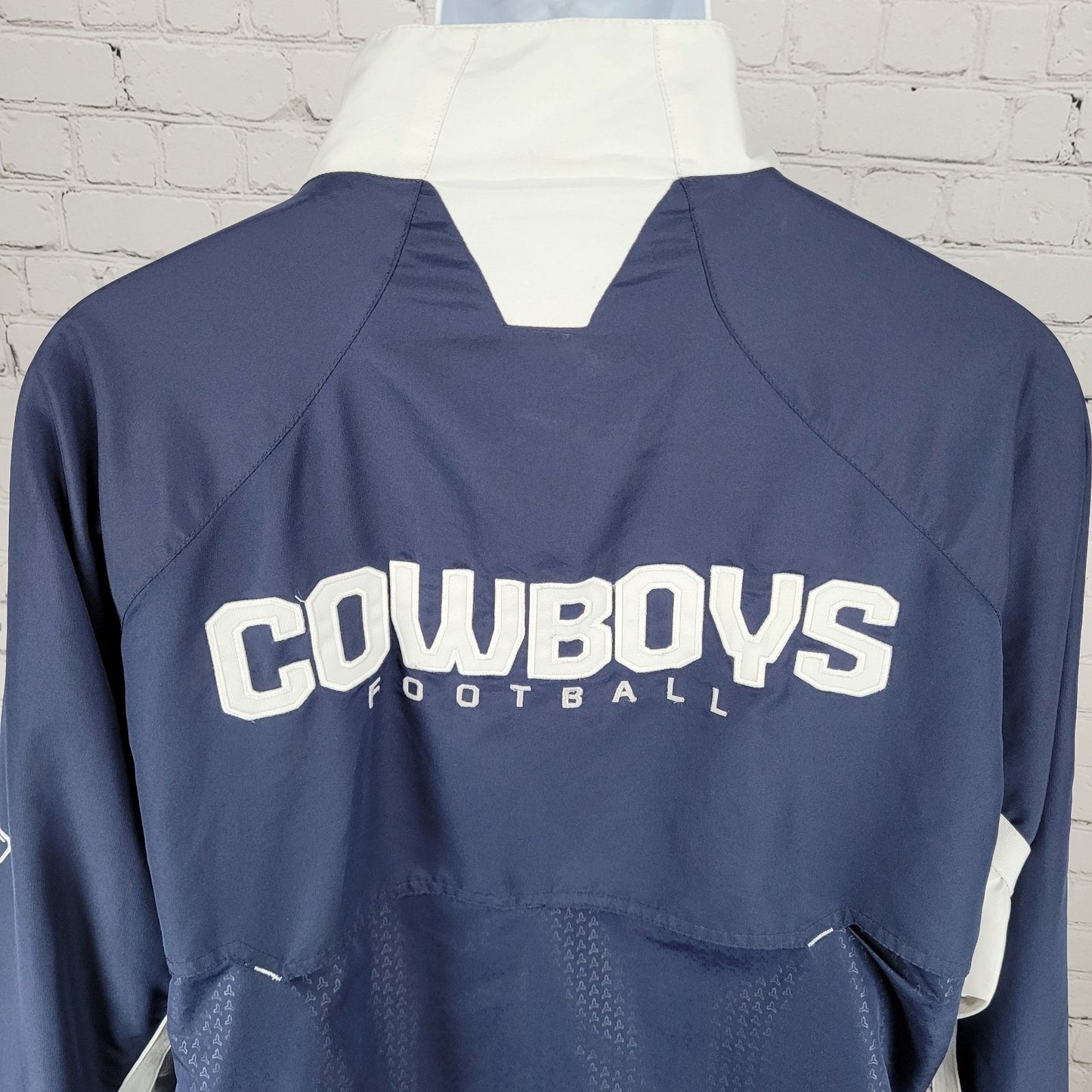 Reebok Navy NFL Cowboys Authentic Sideline Lightweight Pullover 1/4 Zip Size XL
