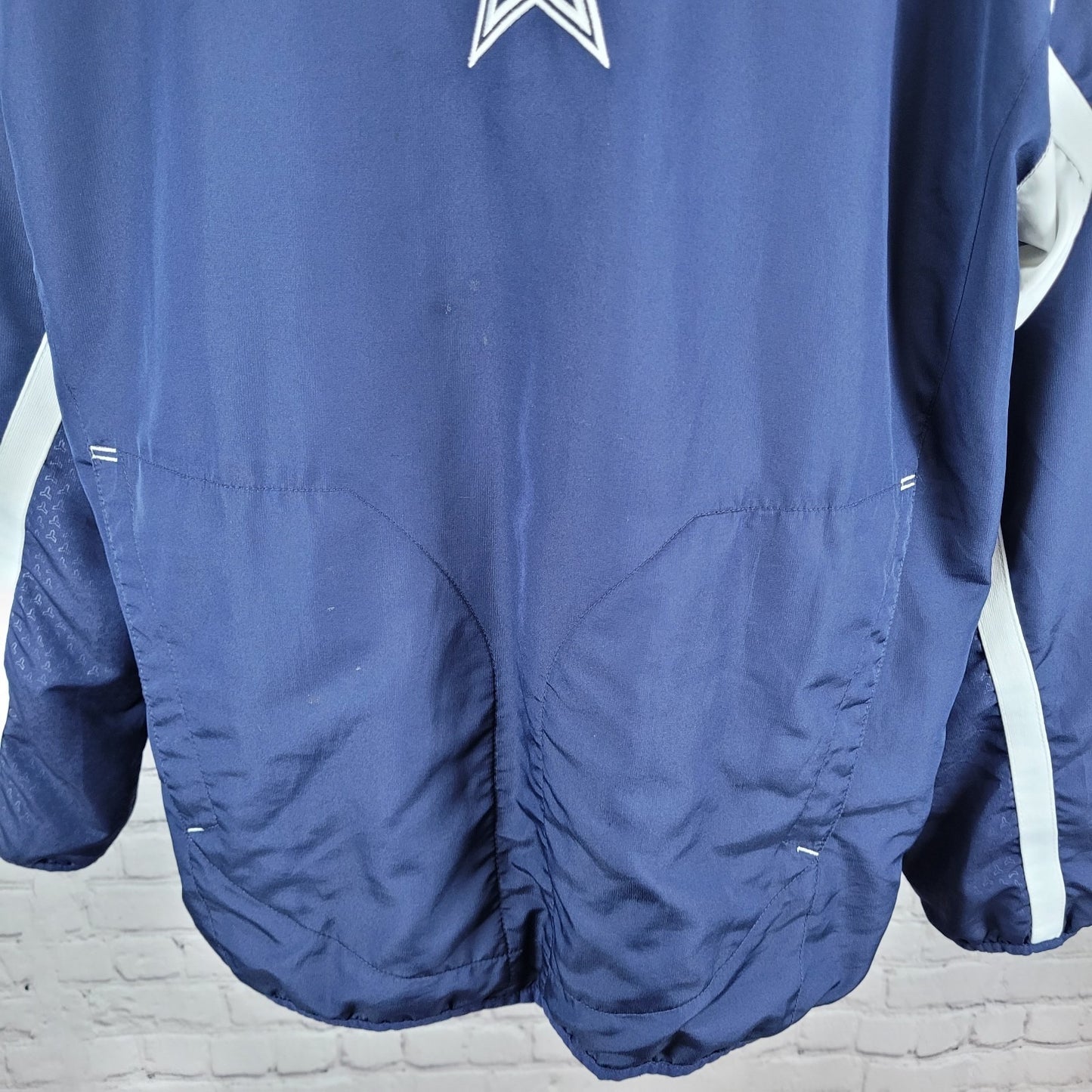 Reebok Navy NFL Cowboys Authentic Sideline Lightweight Pullover 1/4 Zip Size XL
