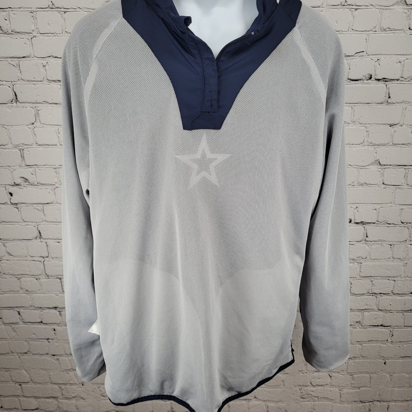 Reebok Navy NFL Cowboys Authentic Sideline Lightweight Pullover 1/4 Zip Size XL