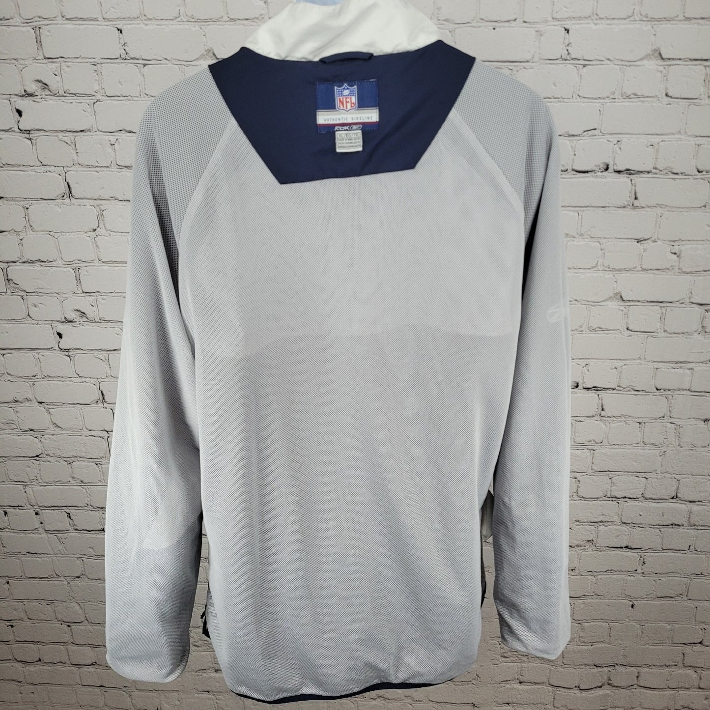 Reebok Navy NFL Cowboys Authentic Sideline Lightweight Pullover 1/4 Zip Size XL