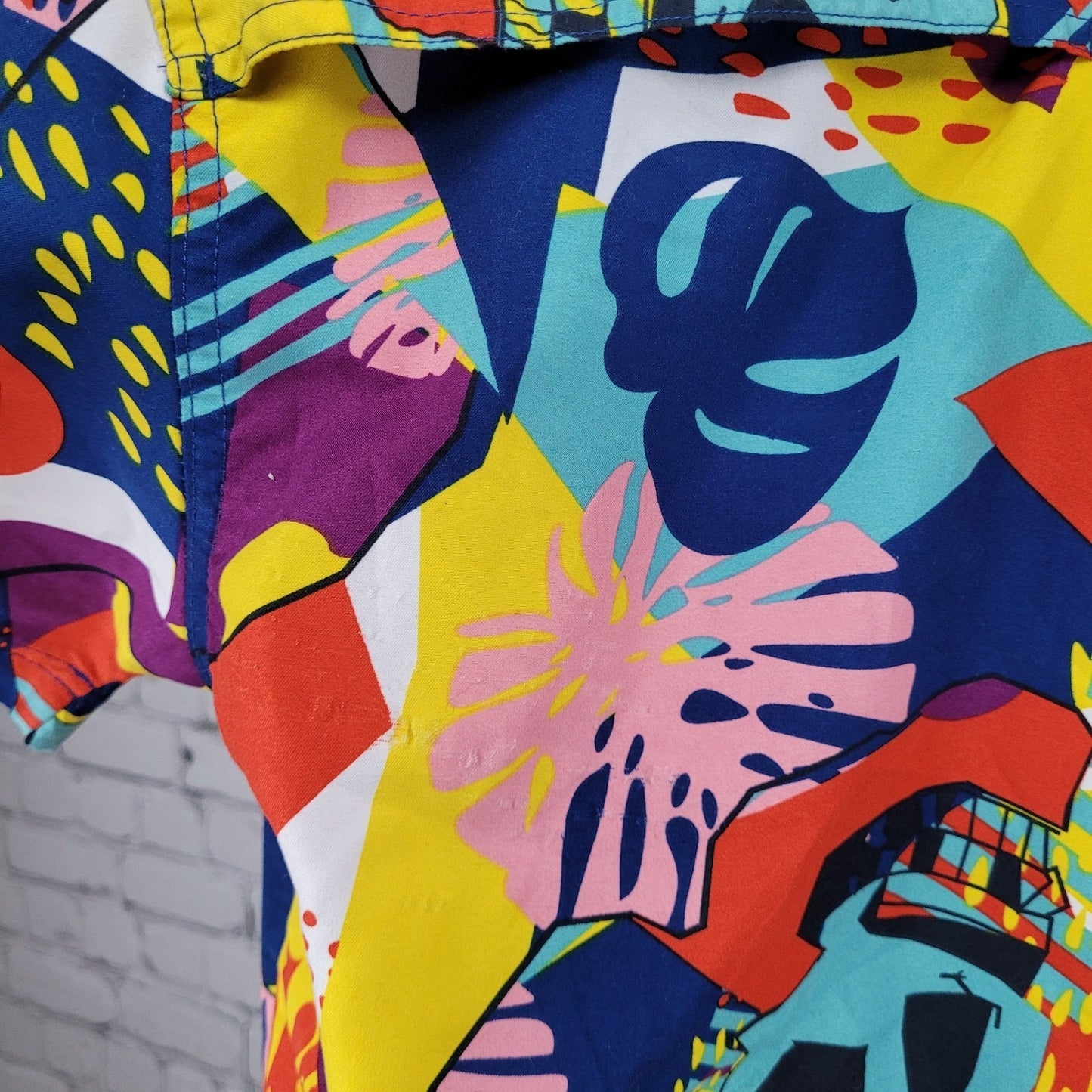 Surf Society Swimwear Drill Clothing Co Multicolor Button Up Shirt Size Small S