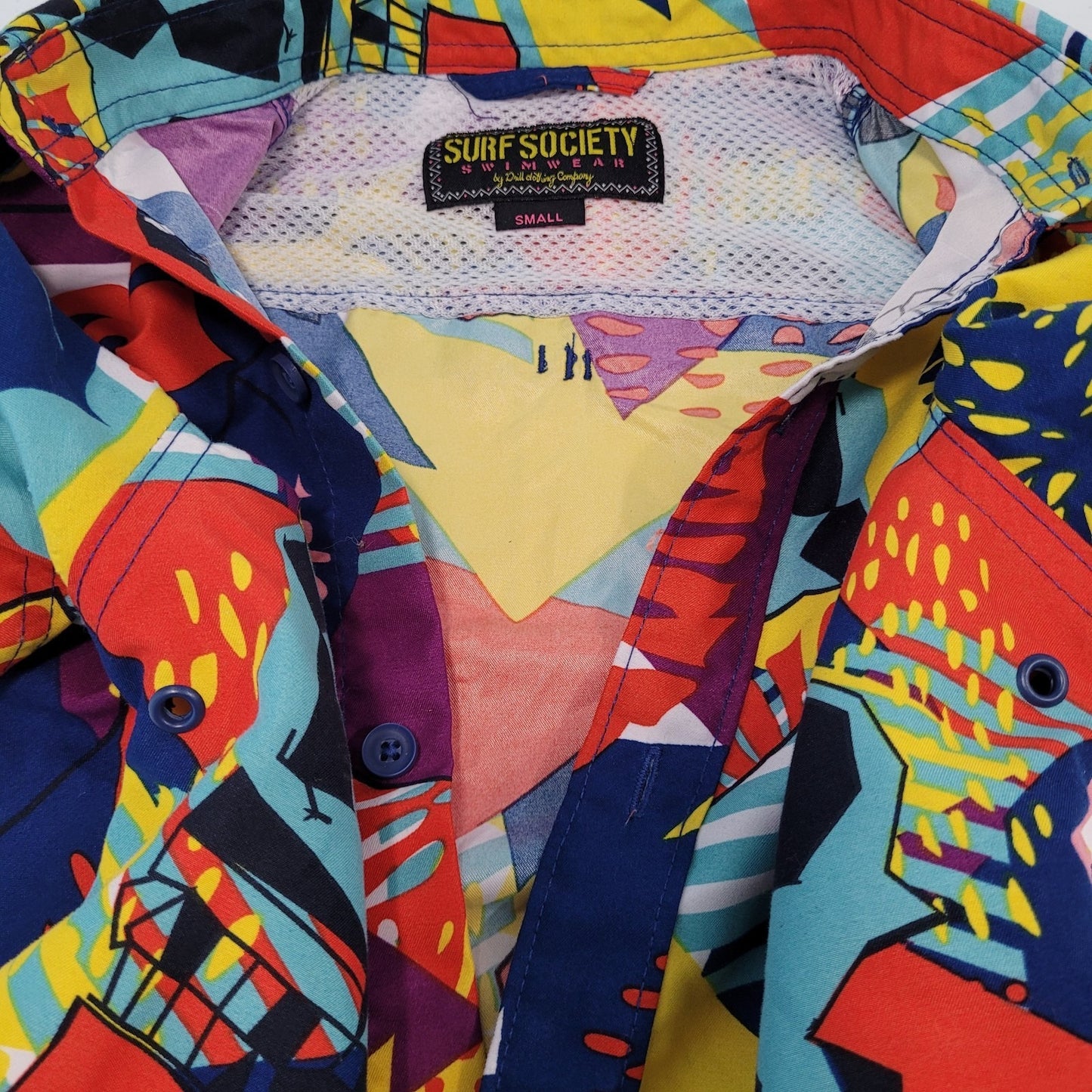 Surf Society Swimwear Drill Clothing Co Multicolor Button Up Shirt Size Small S