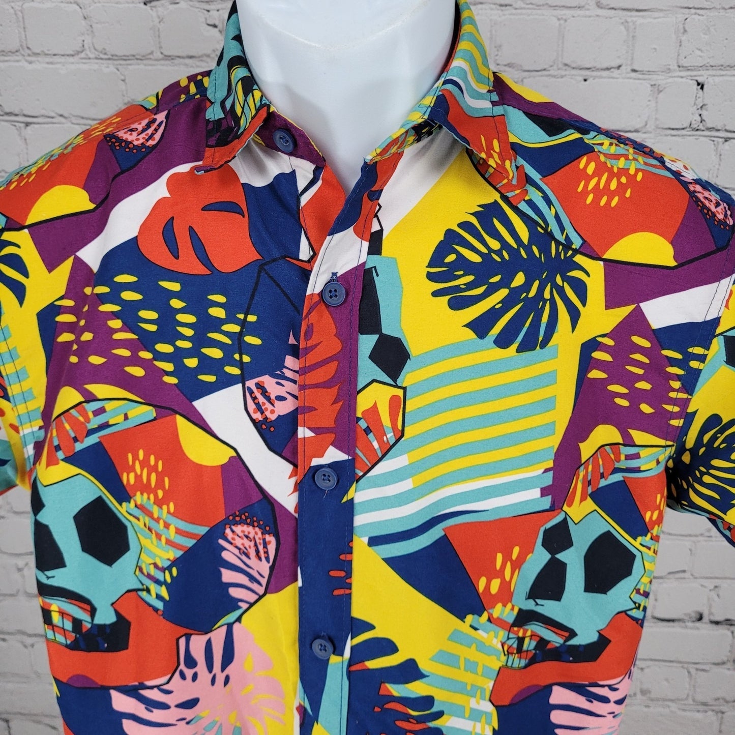 Surf Society Swimwear Drill Clothing Co Multicolor Button Up Shirt Size Small S