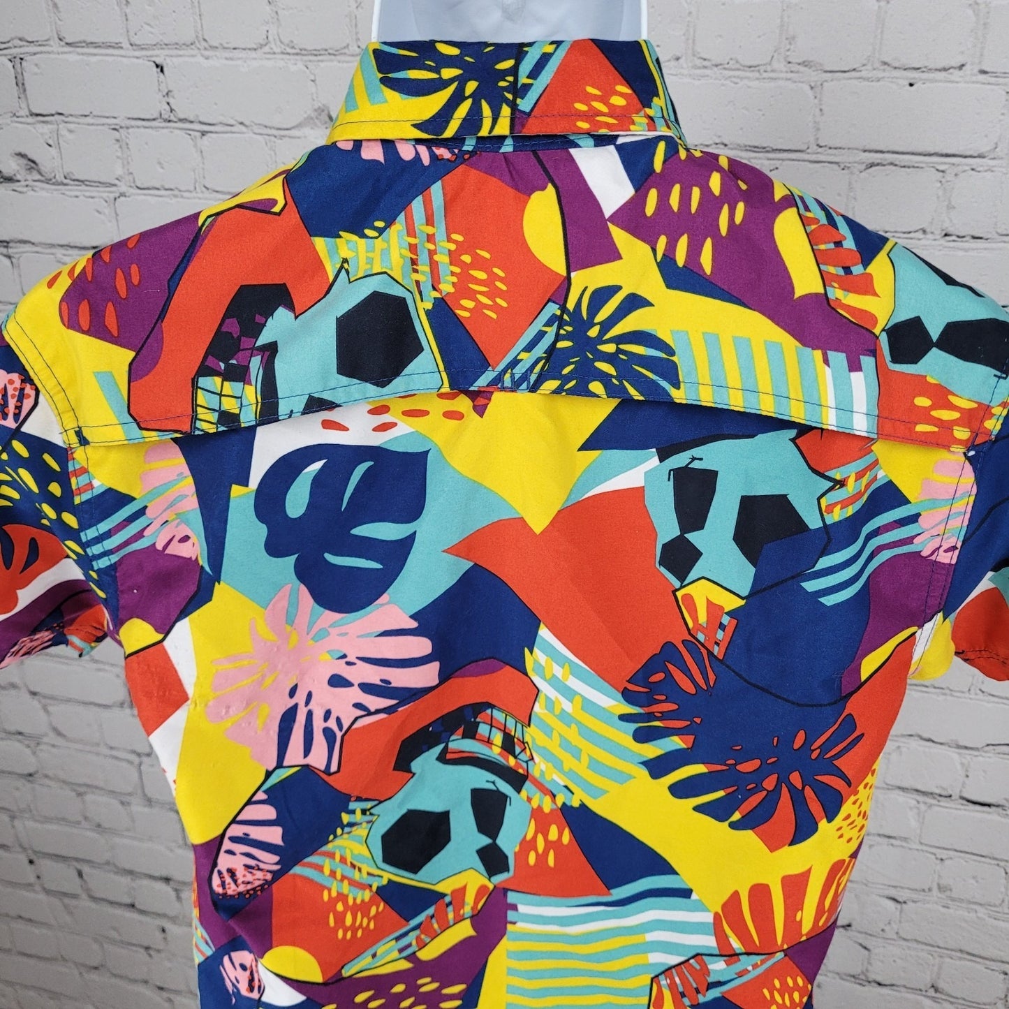Surf Society Swimwear Drill Clothing Co Multicolor Button Up Shirt Size Small S