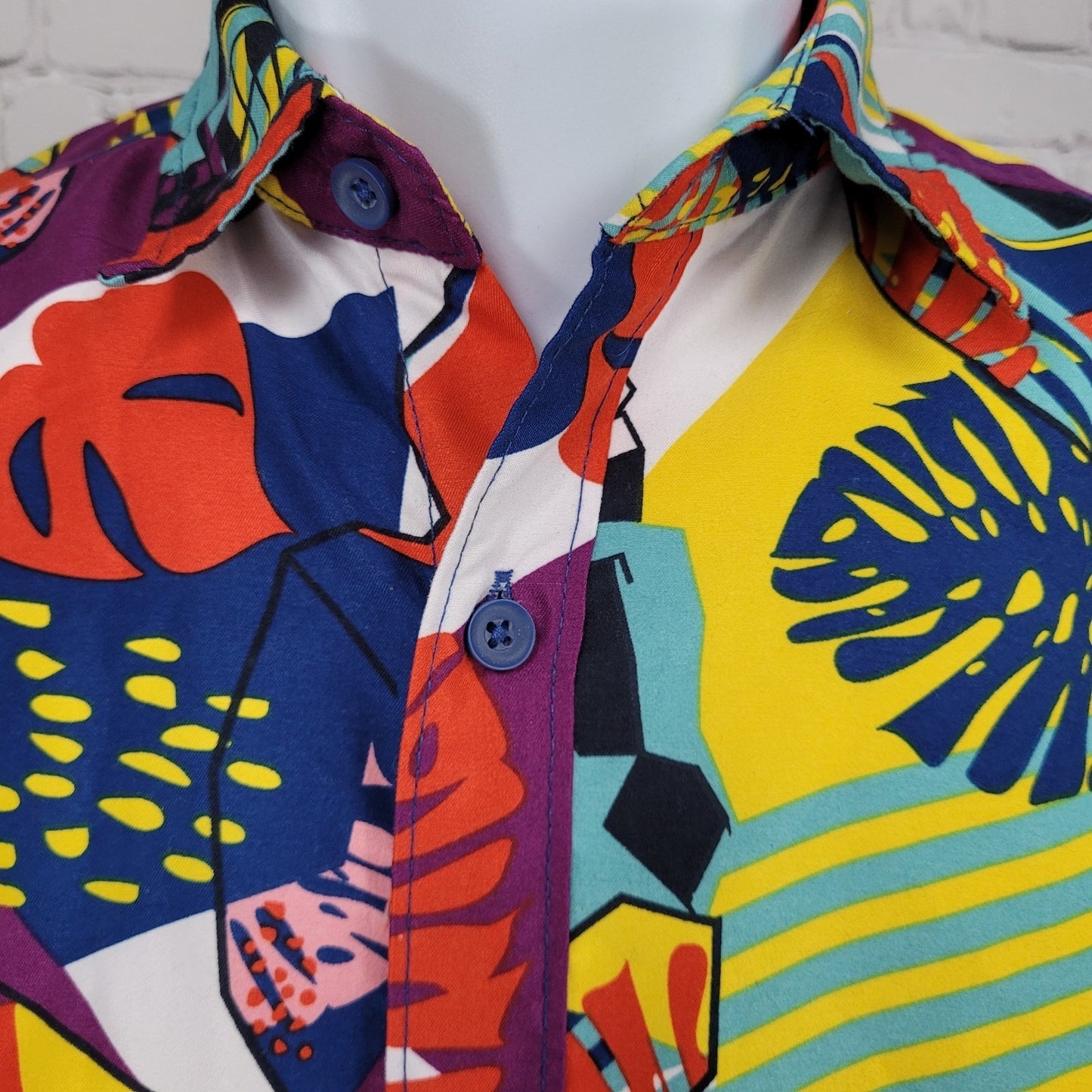 Surf Society Swimwear Drill Clothing Co Multicolor Button Up Shirt Size Small S