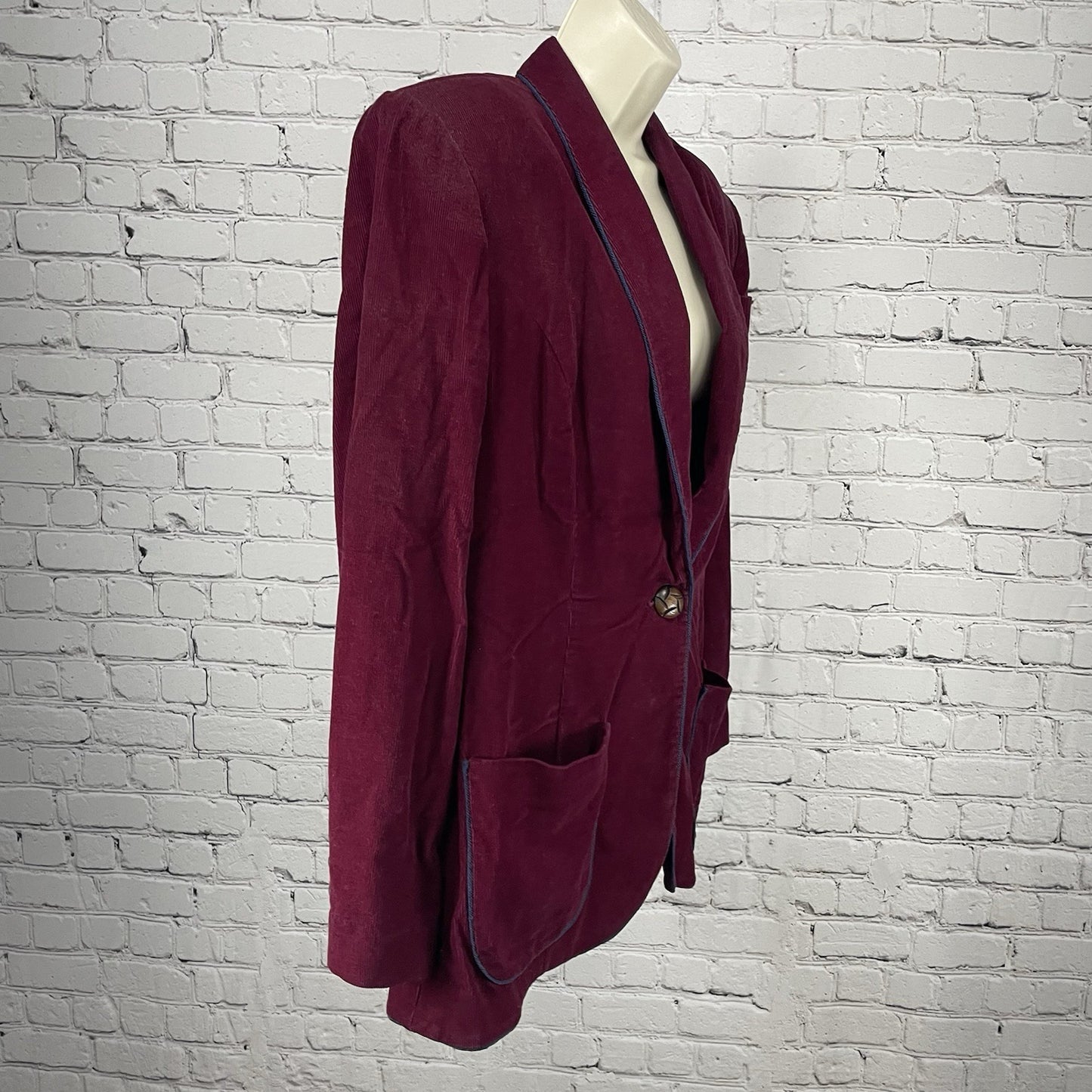VTG Lindsey Scott Sport Purple Corduroy Golf Blazer Jacket USA Made Size 8