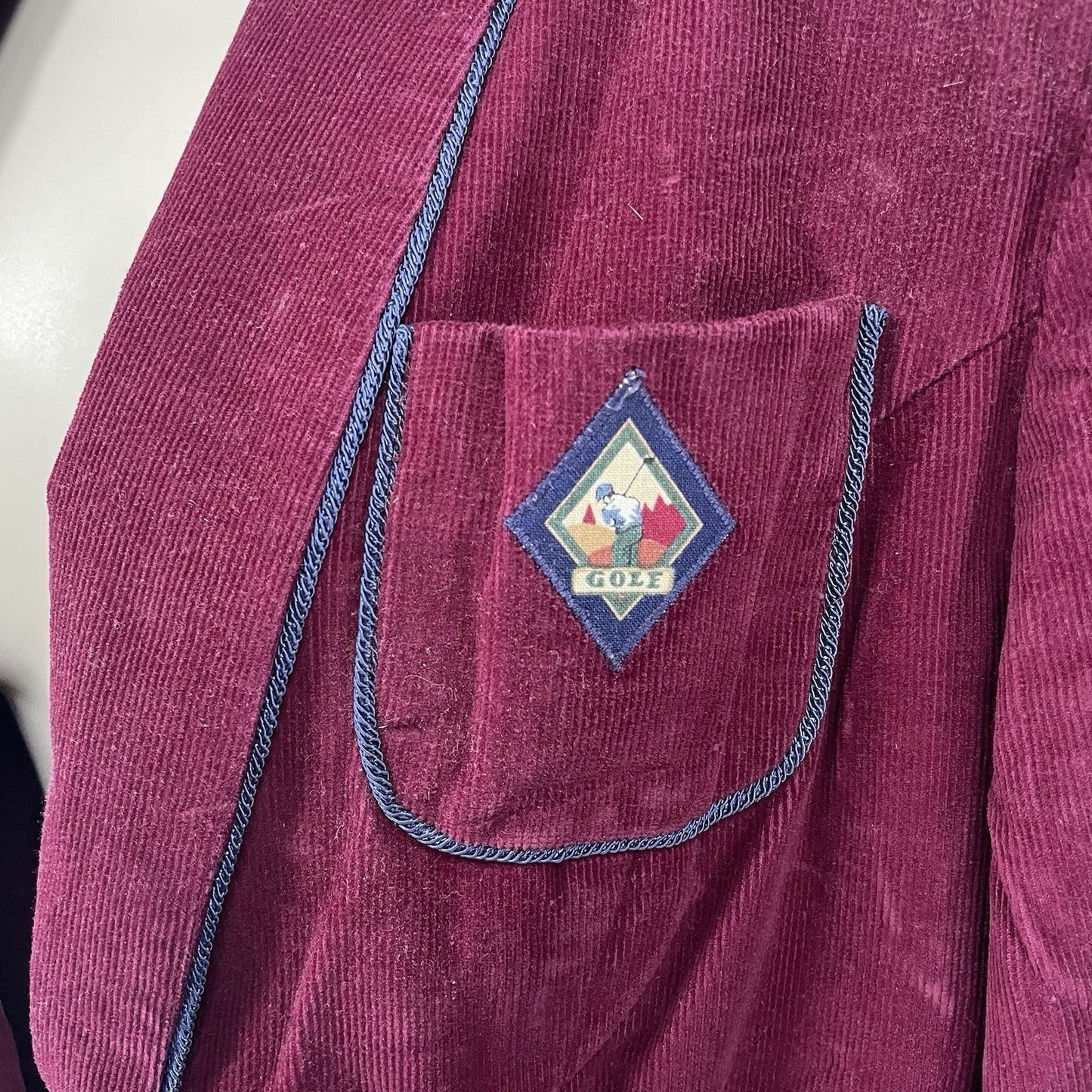 VTG Lindsey Scott Sport Purple Corduroy Golf Blazer Jacket USA Made Size 8