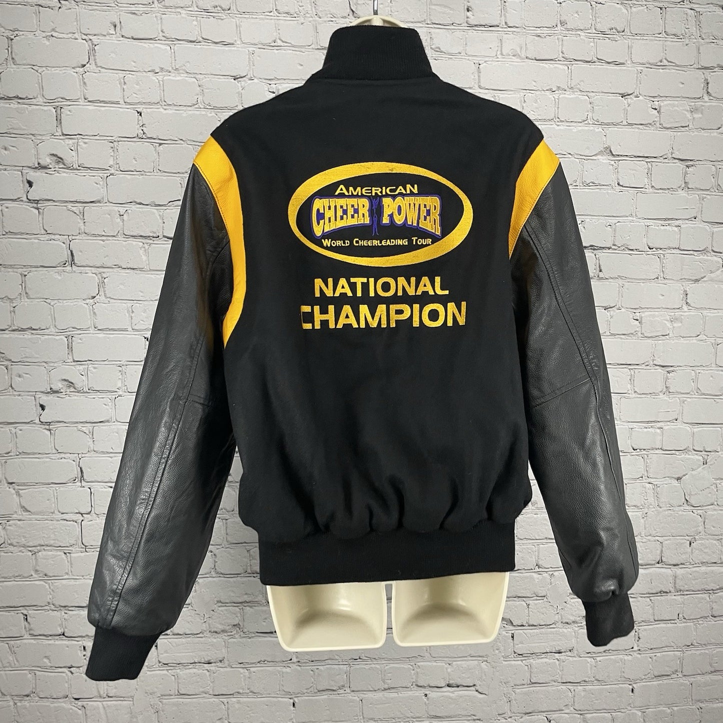 American Cheer Power Wool Leather National Champion Varsity Jacket Size Small S