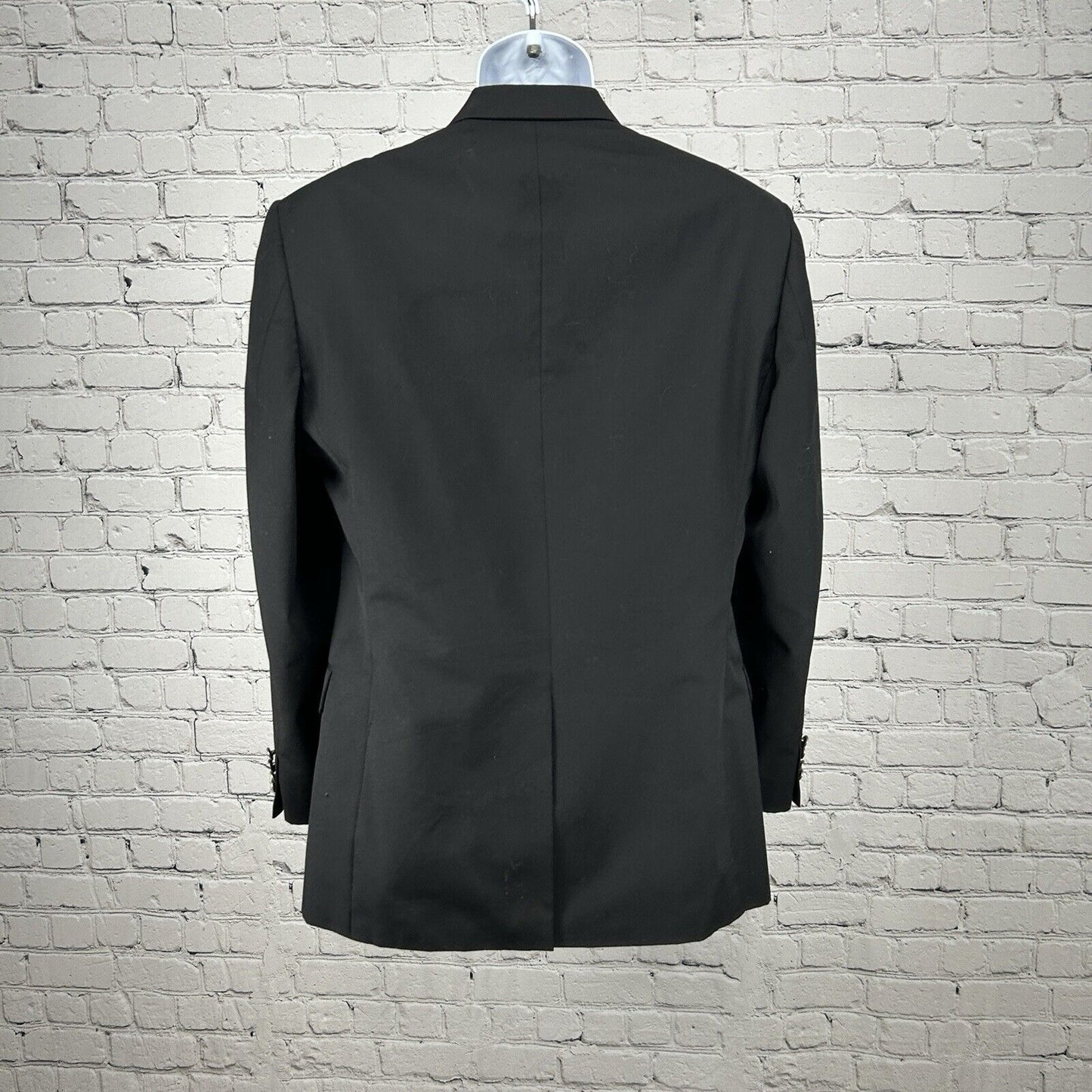 Chaps Solid Black 2 Button Single Vented Collared Suit Jacket Men’s Size 40R