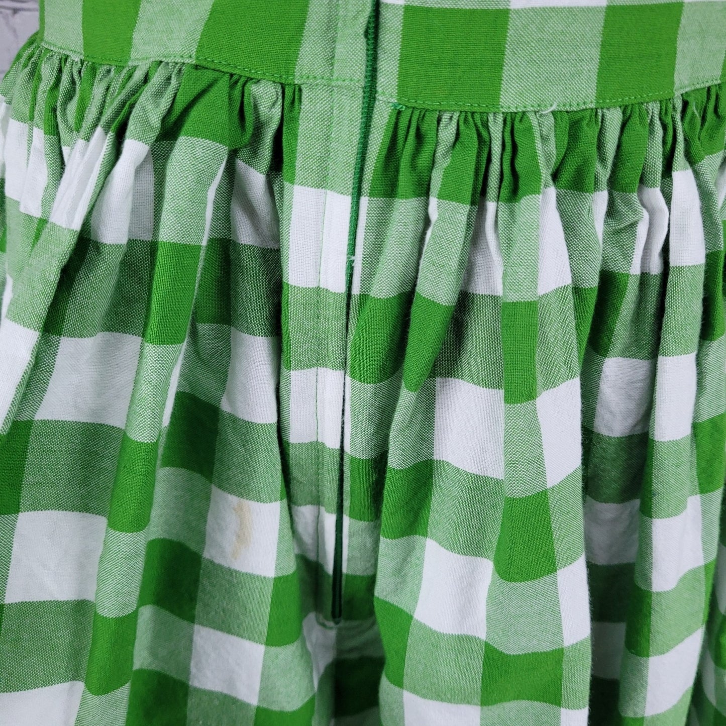 Bernie Dexter Green Check Retro Front Zip Fit & Flare Dress Rockabilly USA Small
