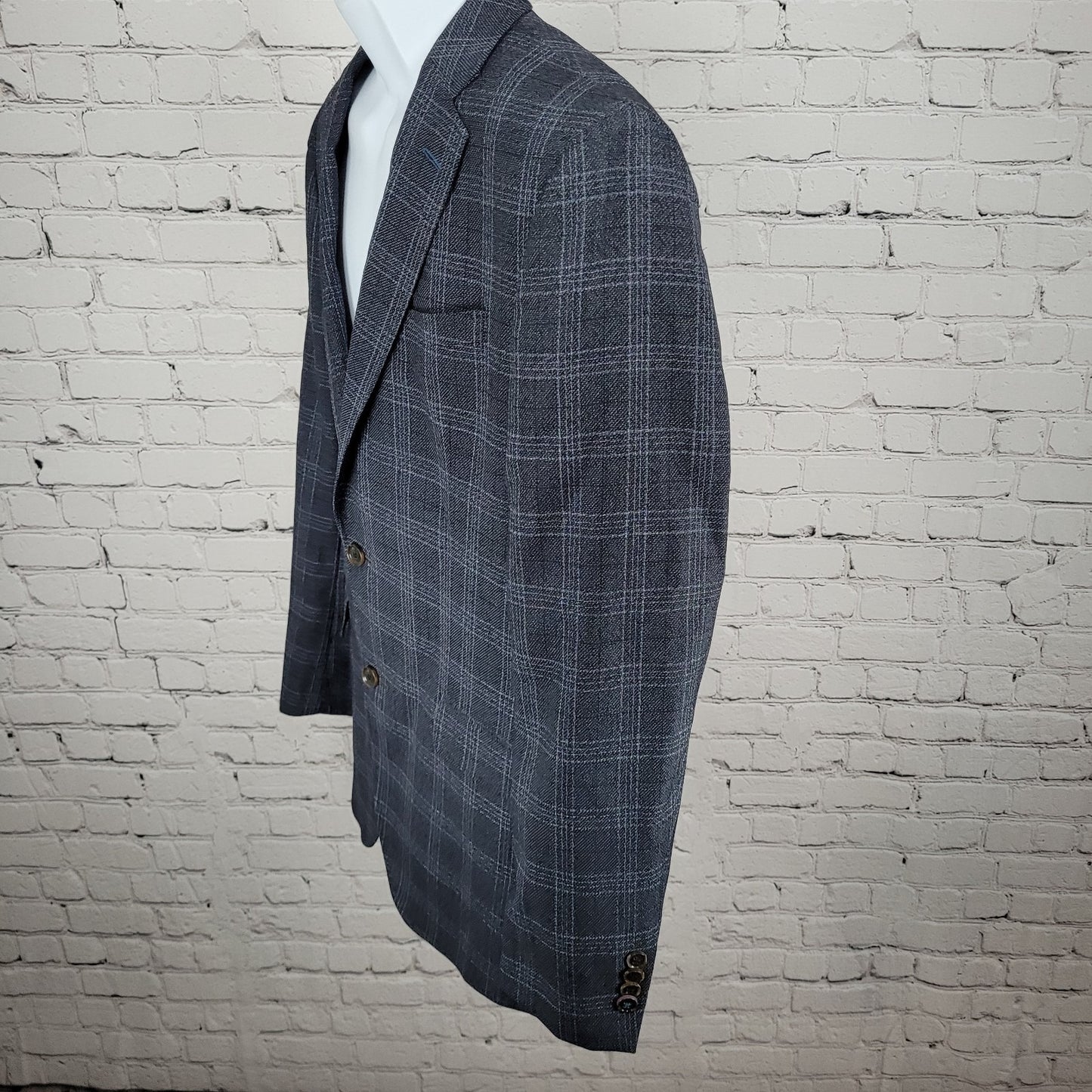 Ted Baker Grey 100% Wool Jay Check Endurance 2 Button Blazer Sport Coat Size 42