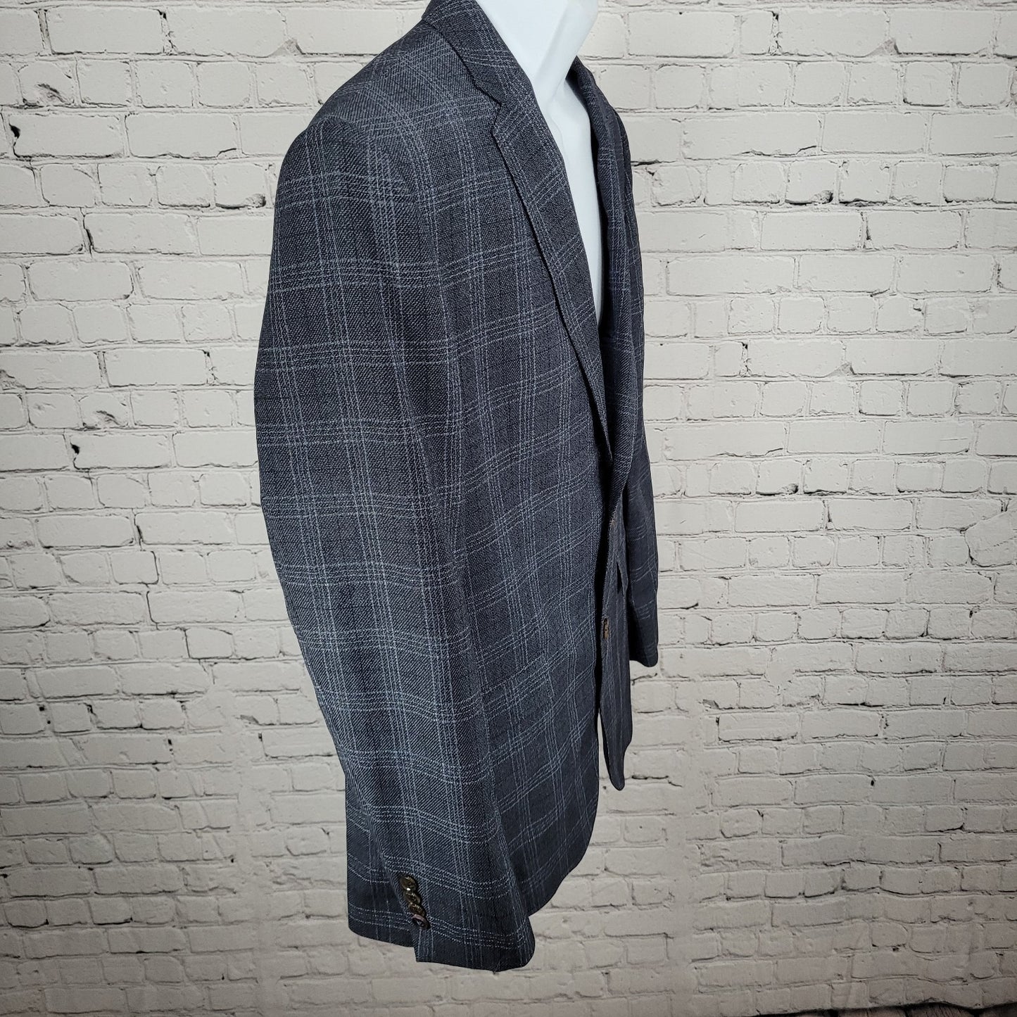 Ted Baker Grey 100% Wool Jay Check Endurance 2 Button Blazer Sport Coat Size 42