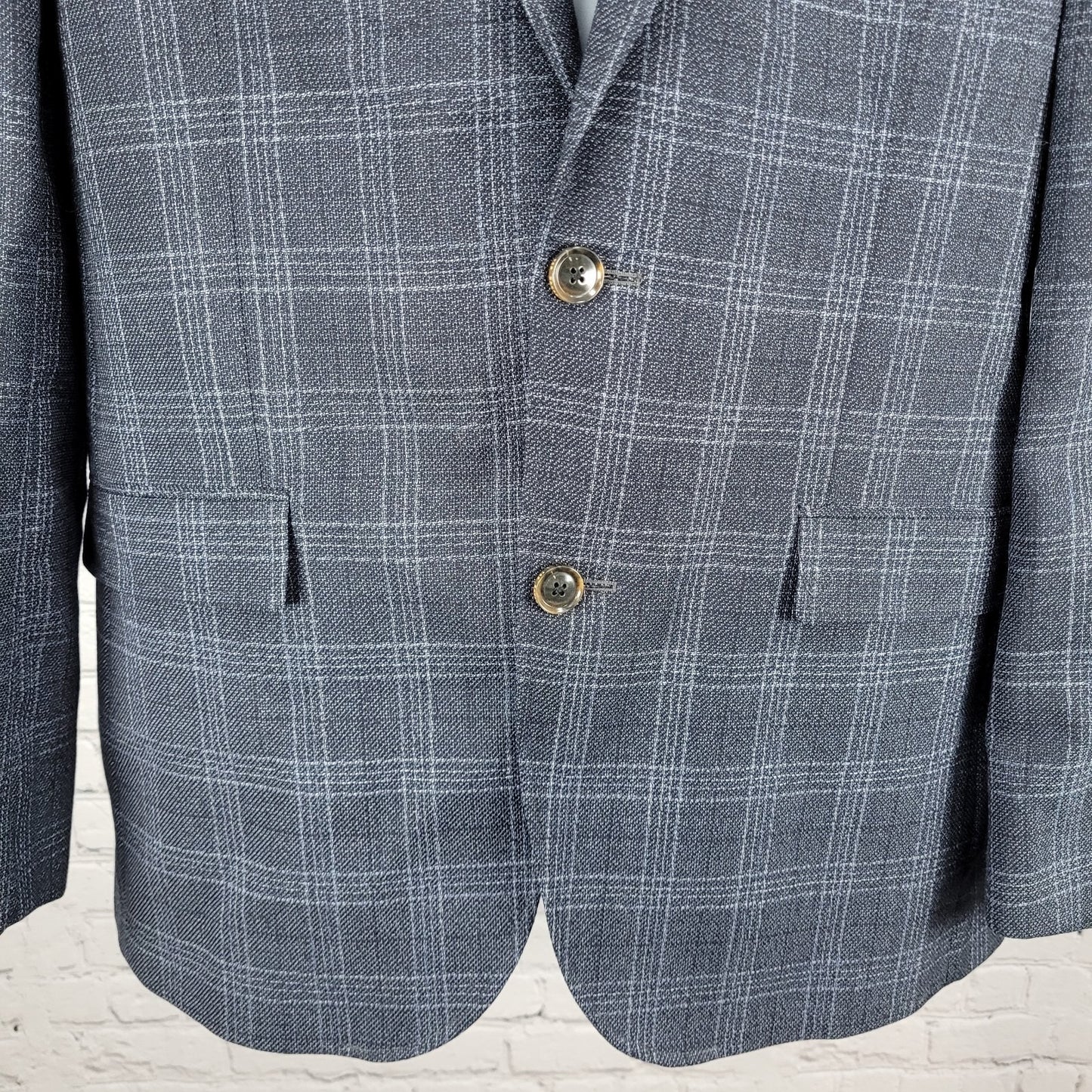 Ted Baker Grey 100% Wool Jay Check Endurance 2 Button Blazer Sport Coat Size 42