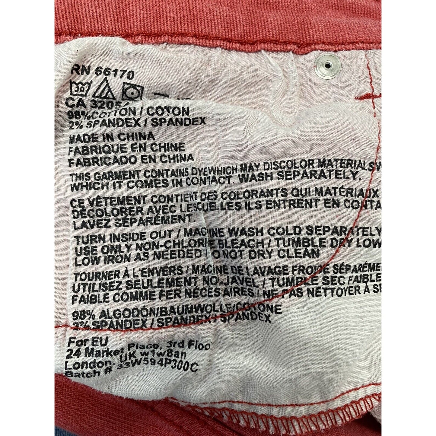 BDG Denim Hot Pink Alexa 5 Pocket Design Jean Shorts Womens (28 x 2.5)