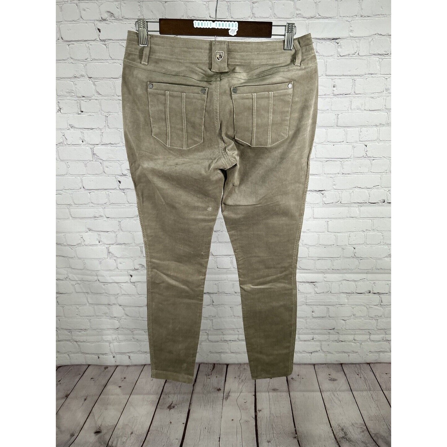 Kuhl Women's Streamline Skinny Light Brown Corduroy Pants 4 Short (29 x 28.5)