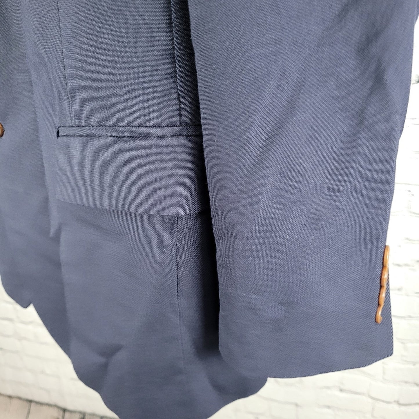 Brooks Brothers Navy Wool 346 Regent Fit 2 Button Blazer Sport Coat 42R *defects