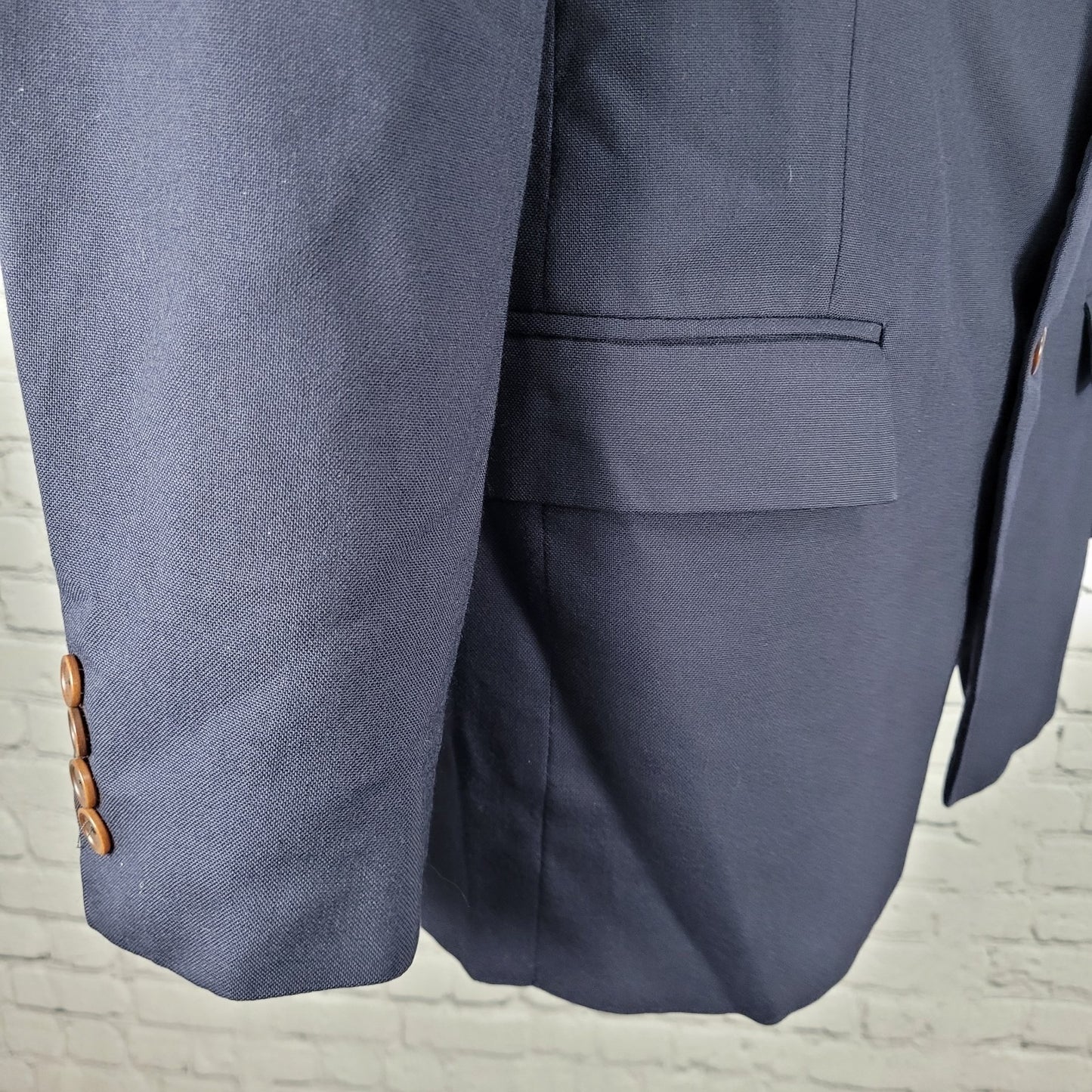 Brooks Brothers Navy Wool 346 Regent Fit 2 Button Blazer Sport Coat 42R *defects